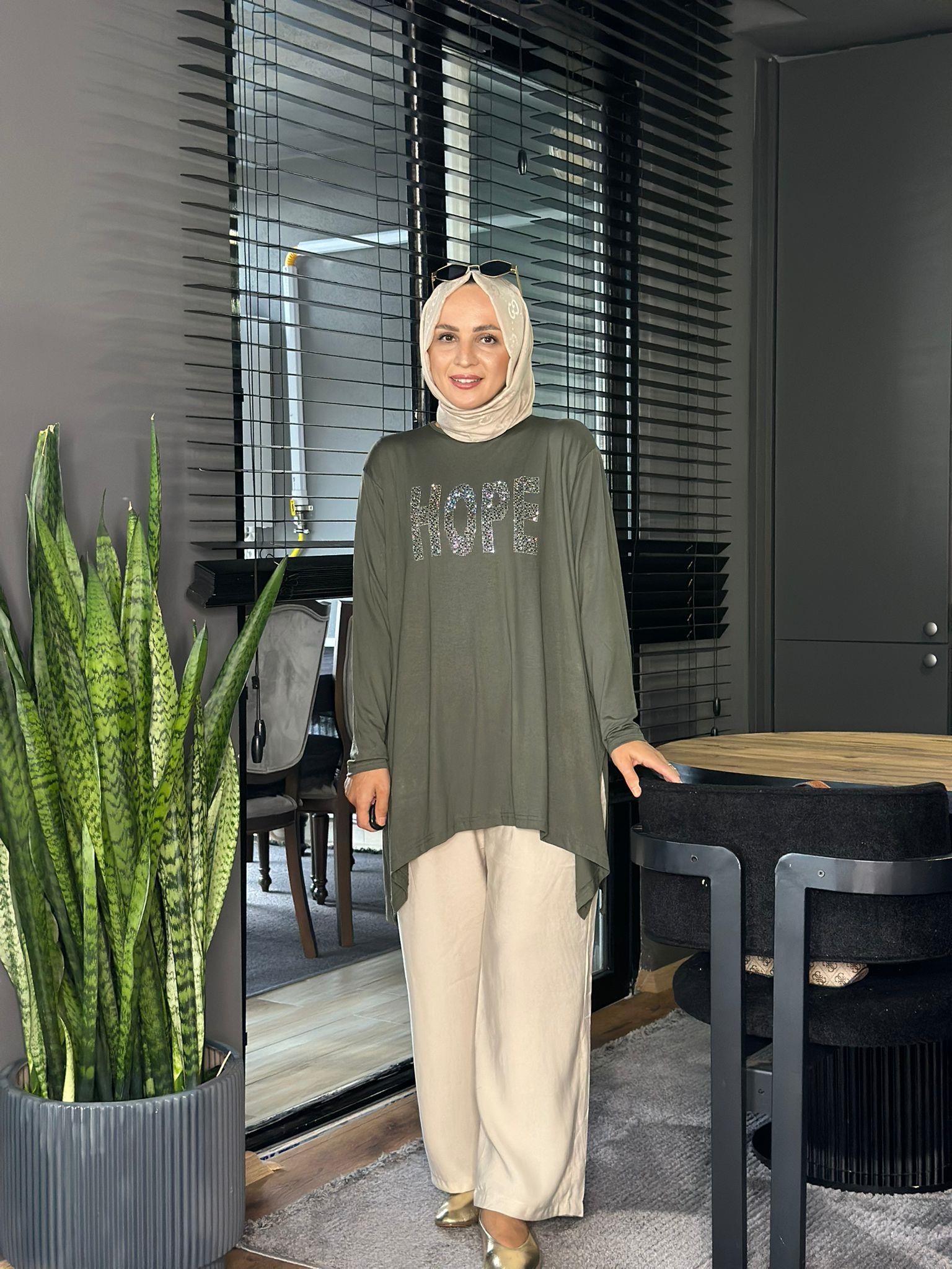 24342 TAŞLI HOPE TUNİK HAKİ STANDART 