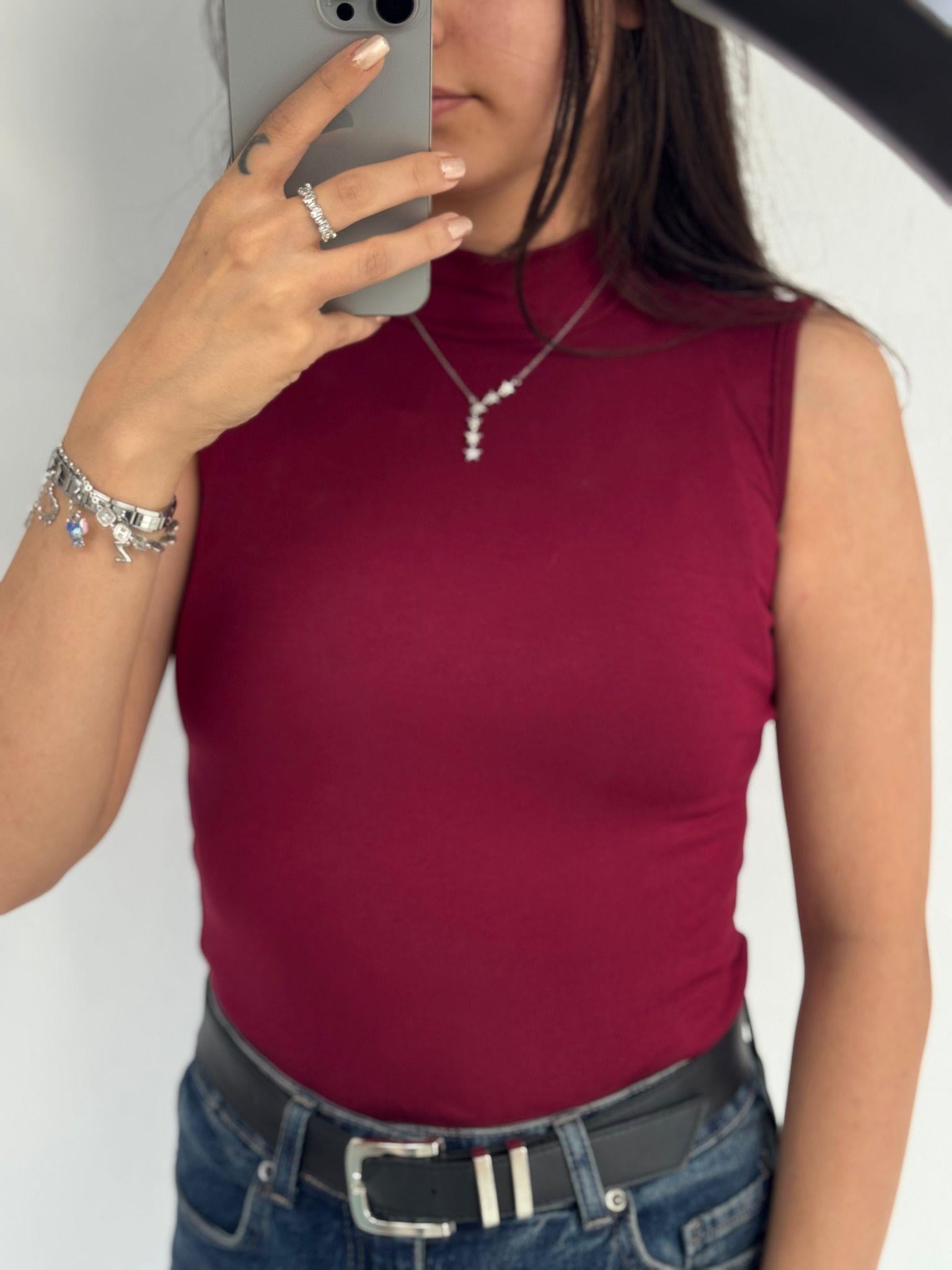 24373 BOĞAZLI SIFIR KOL BODY BORDO 
