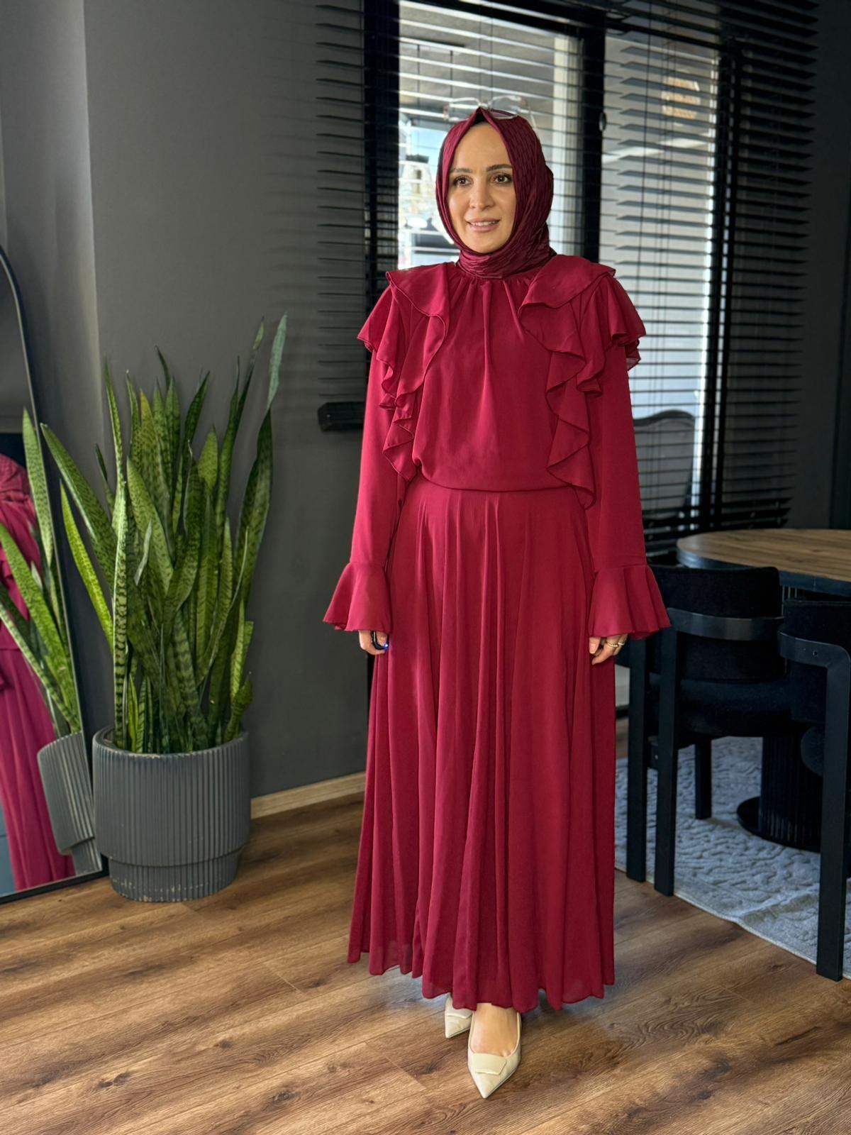 24406 VOLANLI ETEK ÜSTÜ BORDO 