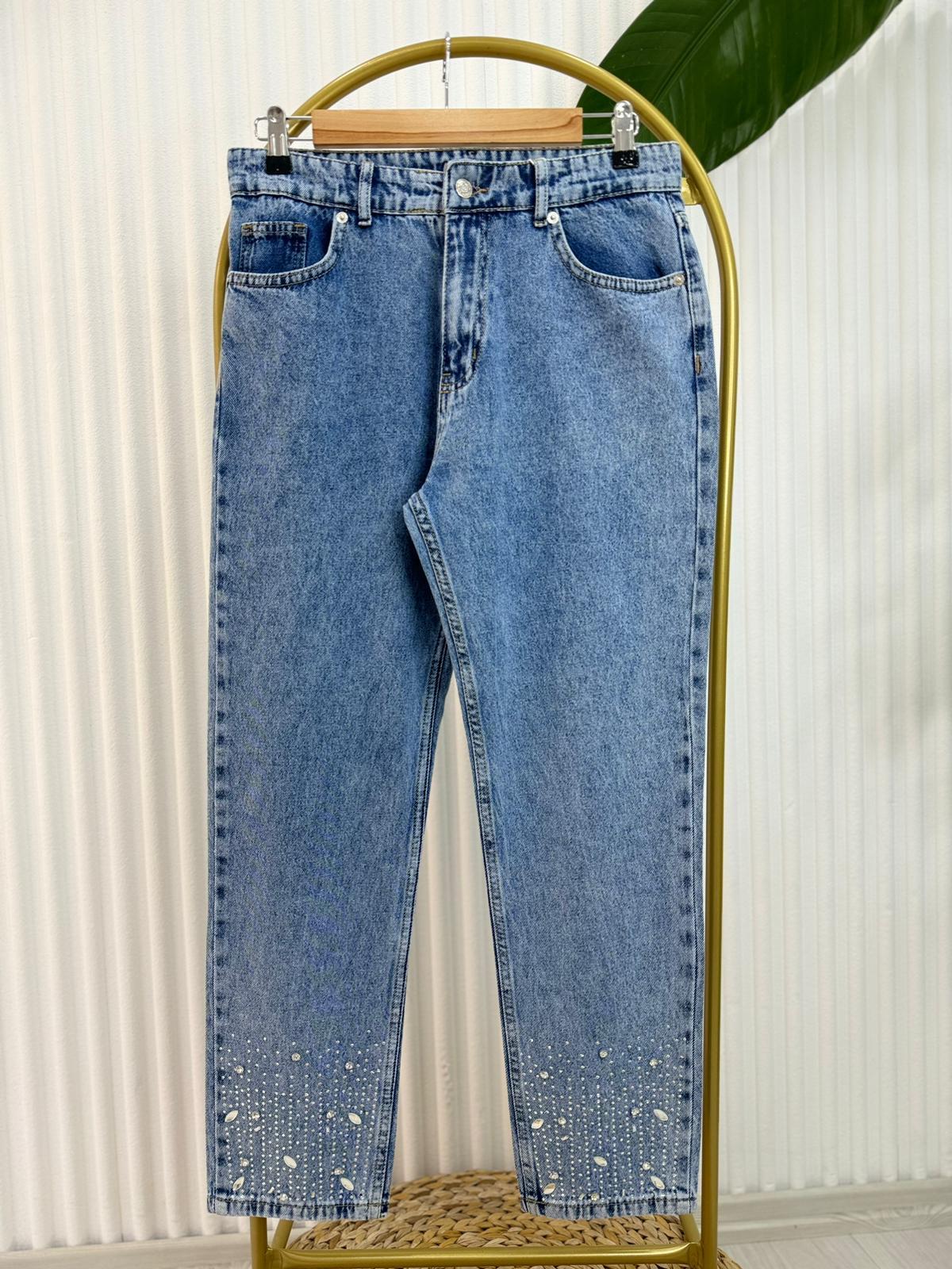 2500 TAŞ DETAY KOT PANTOLON 