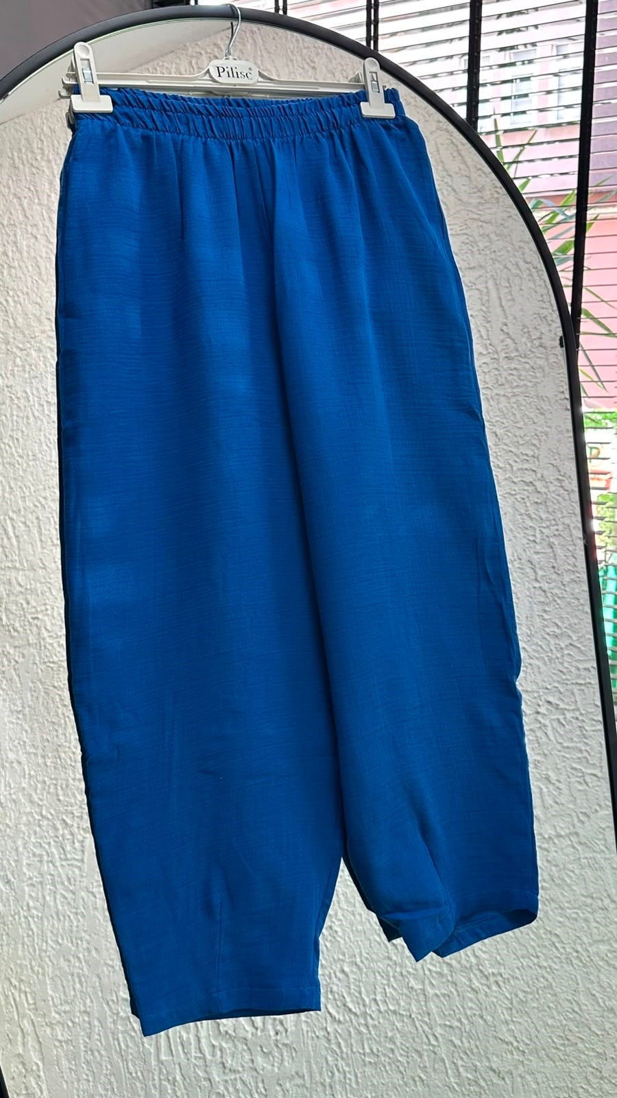 26088 ŞALVAR PAÇA PANTOLON SAKS MAVİ