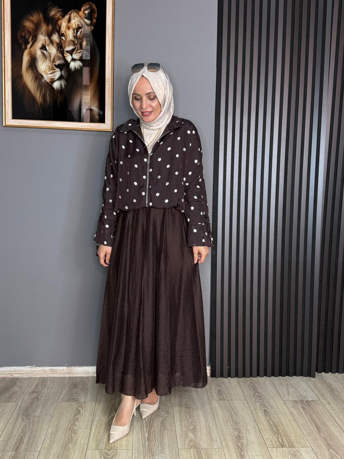27039 TÜL ETEK KAHVERENGİ 