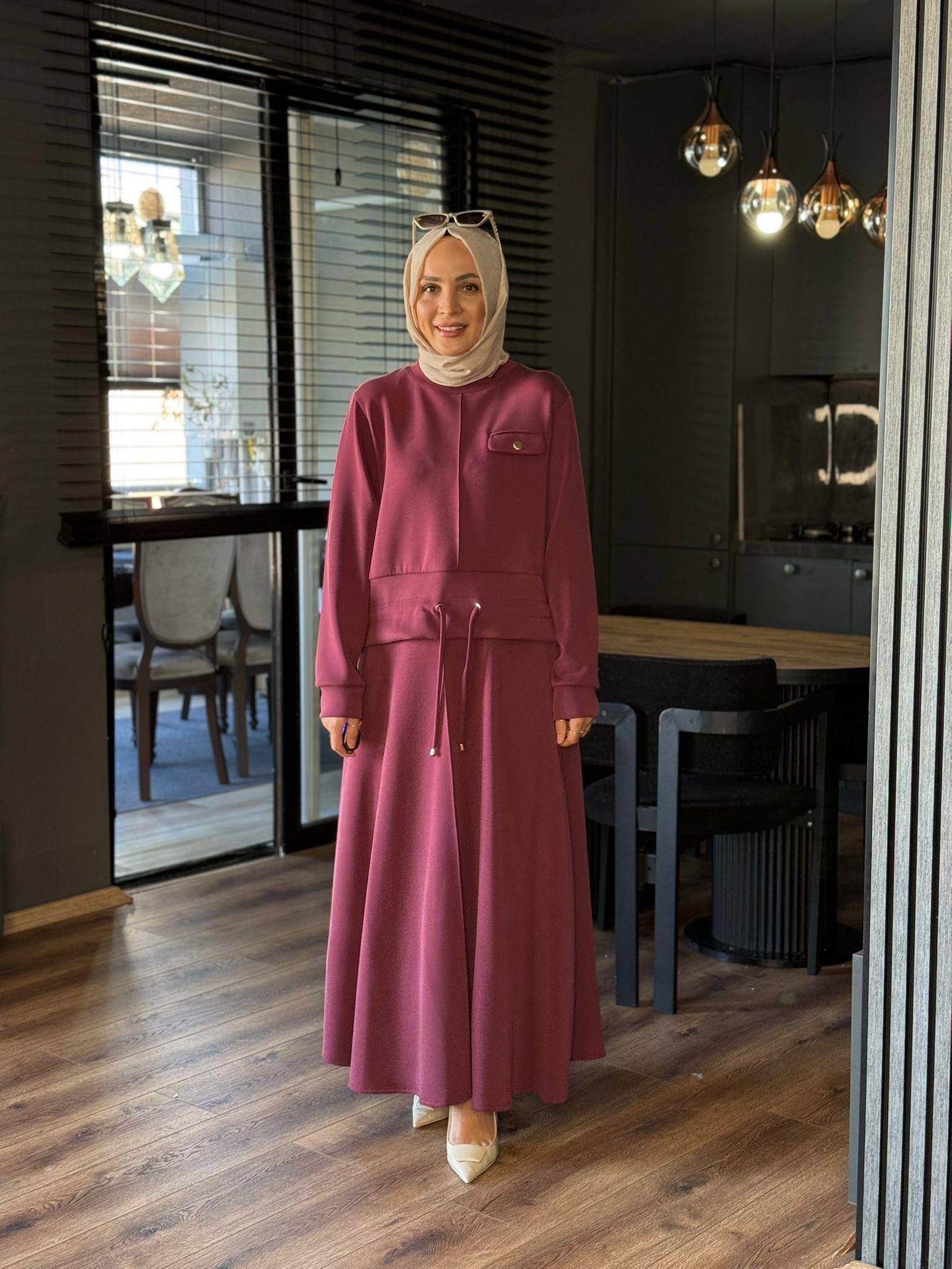 2828 OYSHO ETEKLİ TAKIM BORDO 