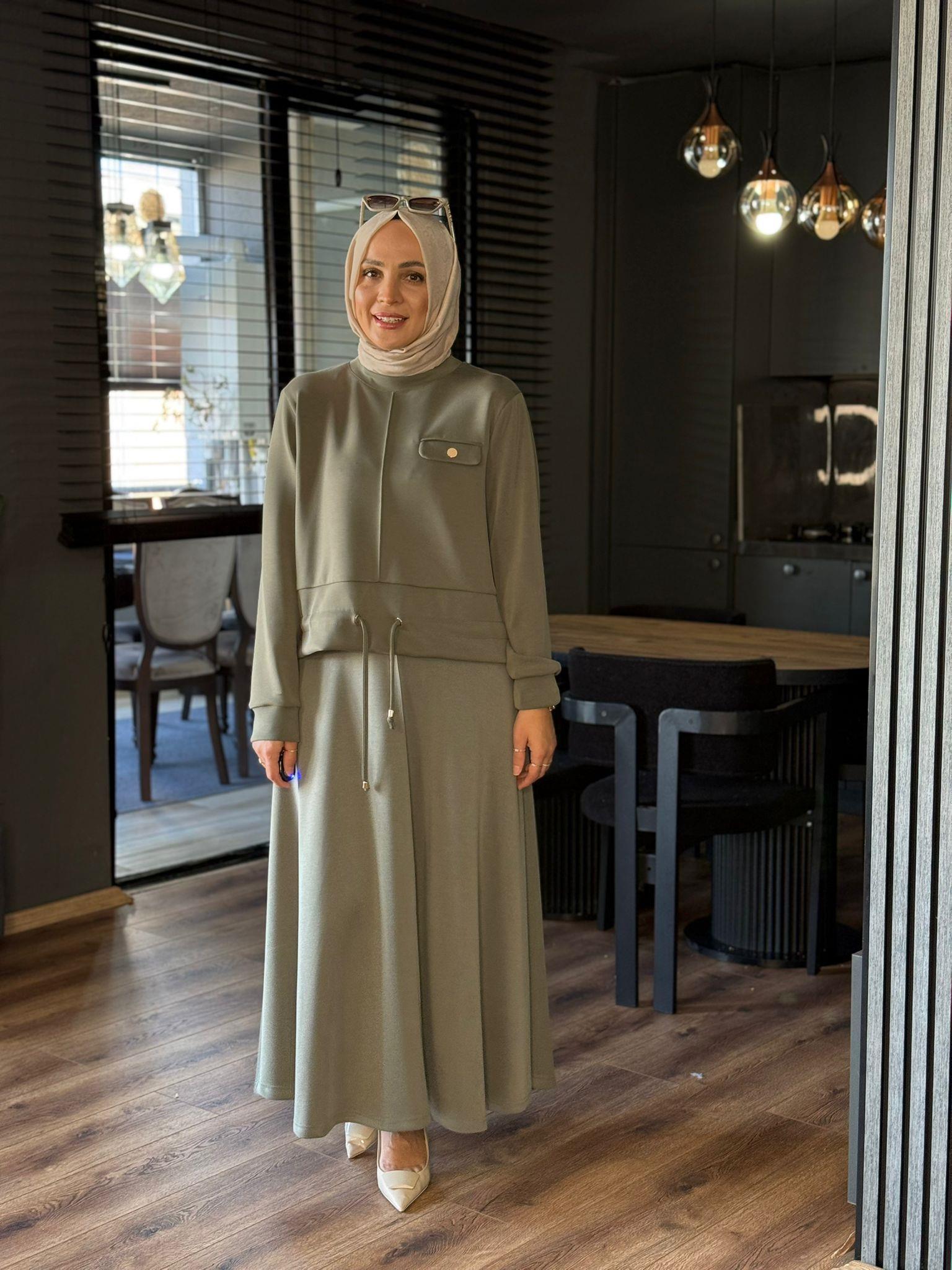 2828 OYSHO ETEKLİ TAKIM YEŞİL 