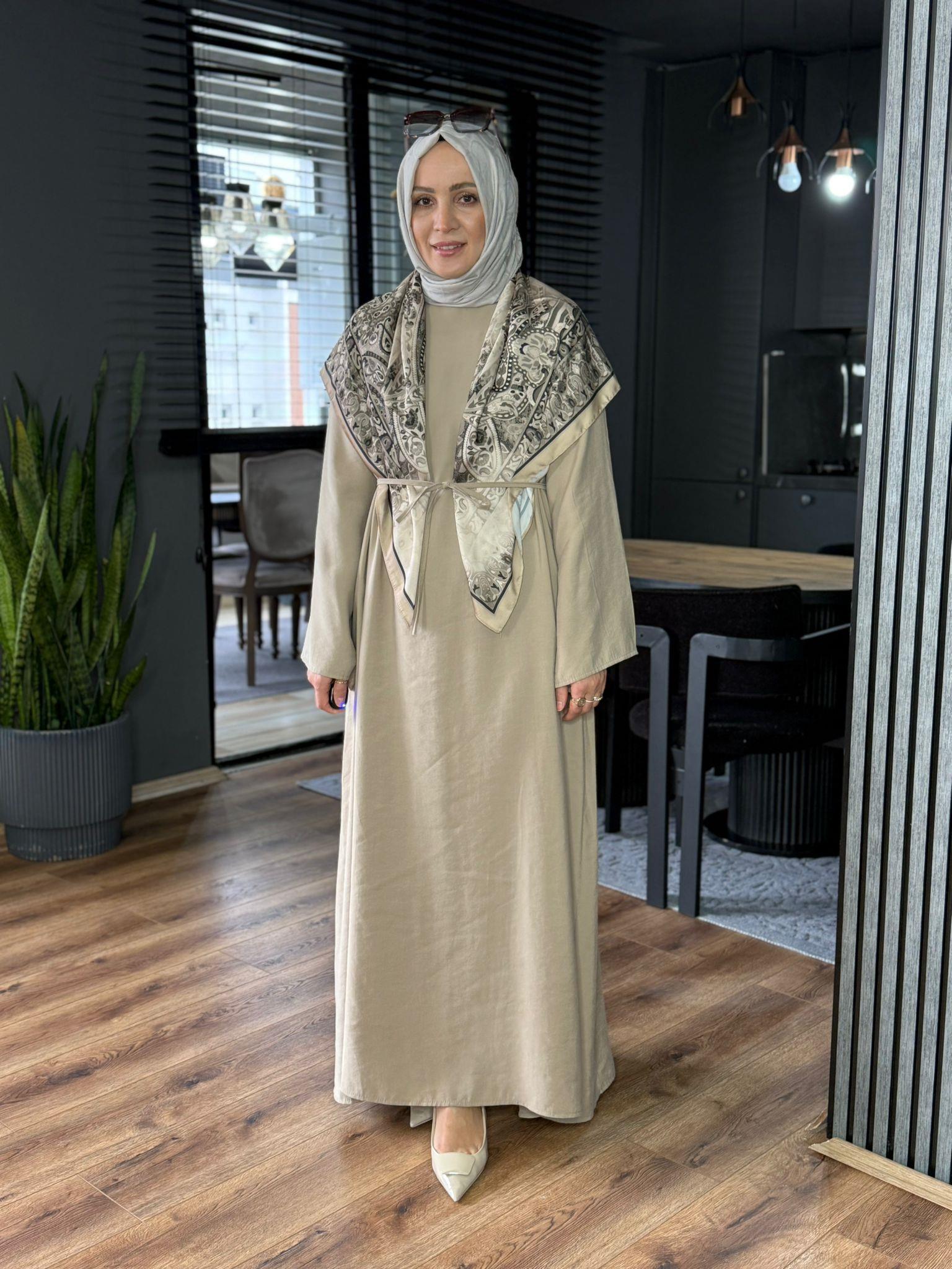 3091 MİHRAN ELBİSE KREM 