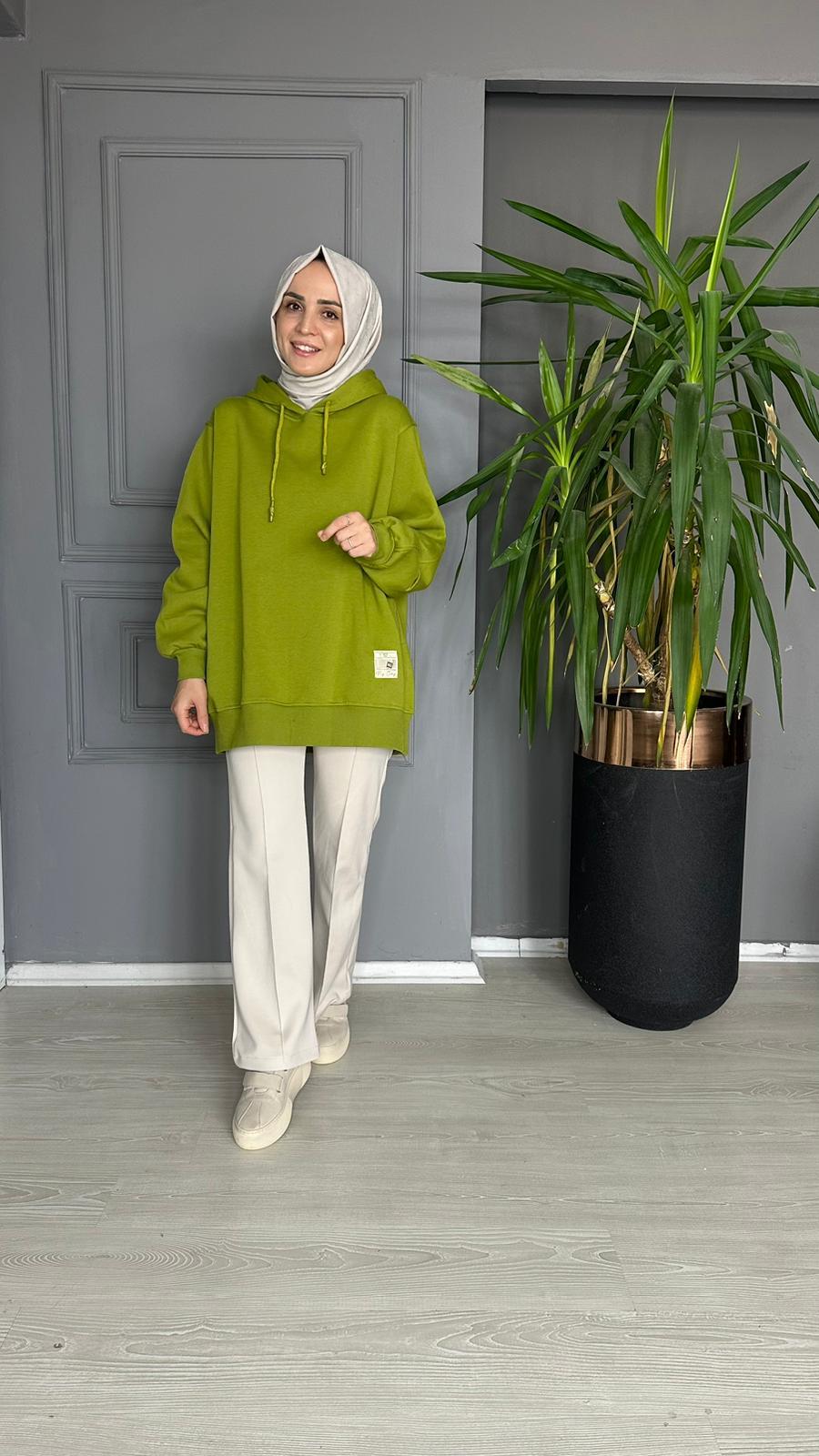 3105 KAPÜŞONLU SWEET YEŞİL