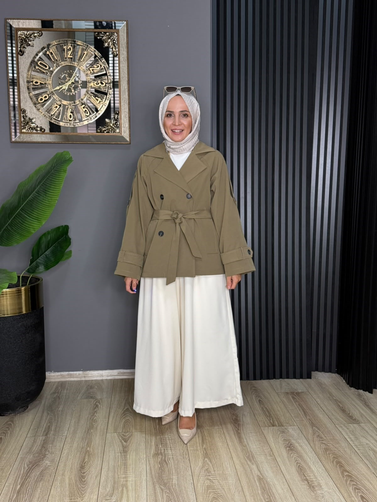 32849 RİVA TRENÇKOT HAKİ L-XL 