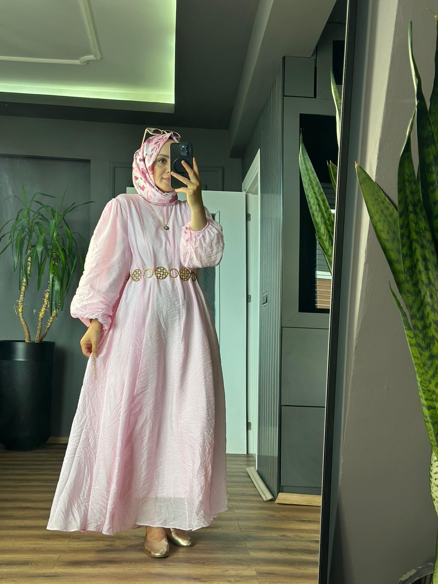3342 ELİSA ELBİSE PEMBE
