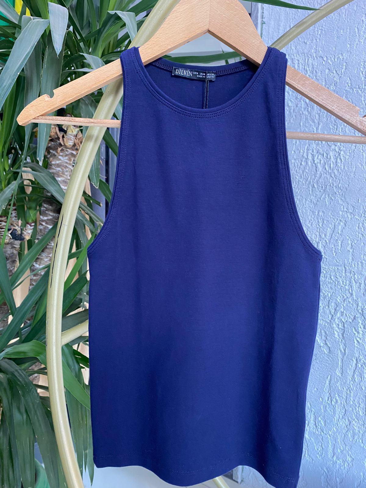 3694 HALTER YAKA LACİVERT S BEDEN