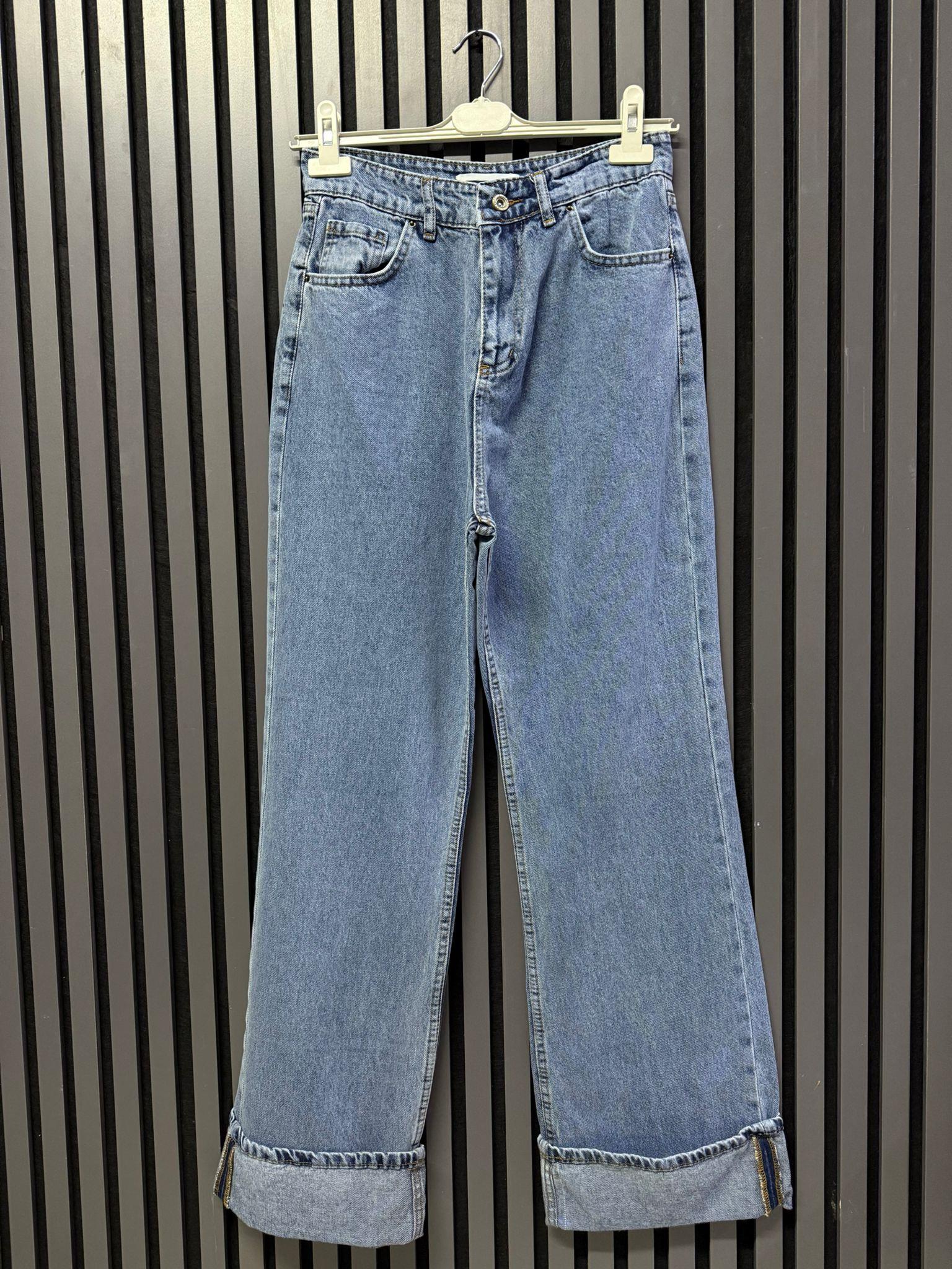 3857 PAÇA DETAYLI KOT PANTOLON 
