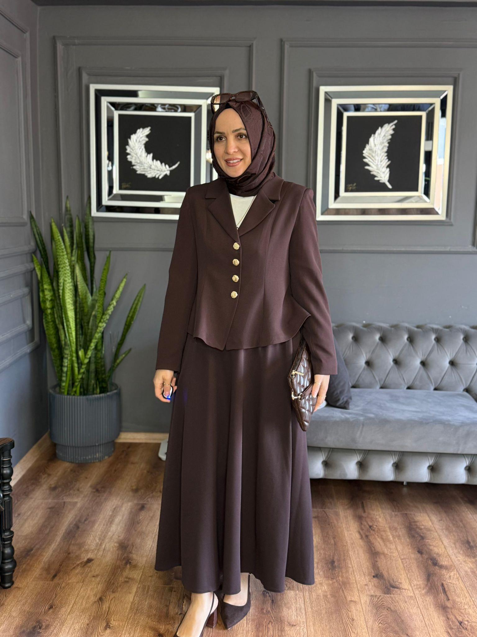 3889 ETEK BLAZER KAHVERENGİ 