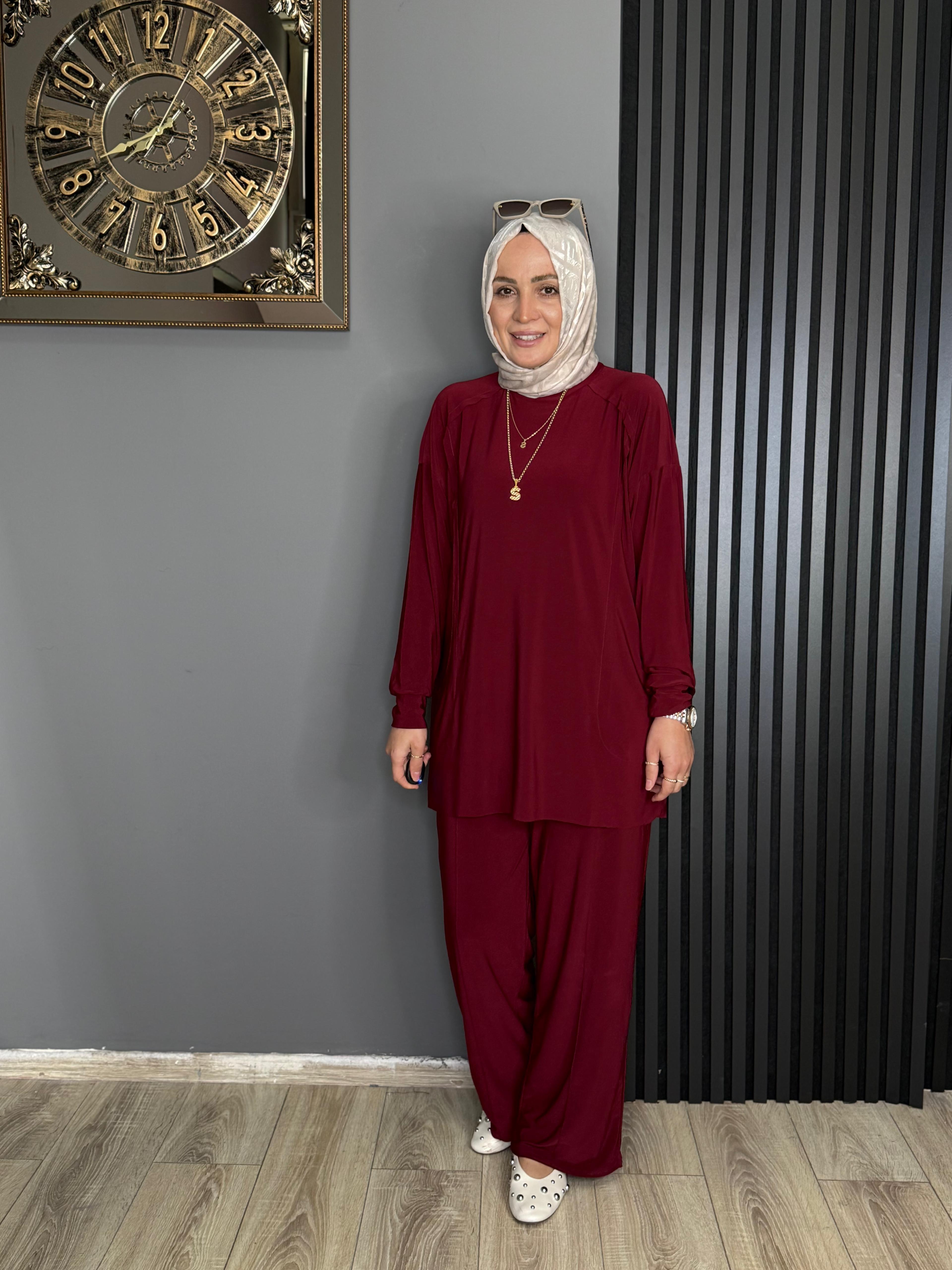 4002 CEPLİ SENDY KUMAŞ TAKIM BORDO 