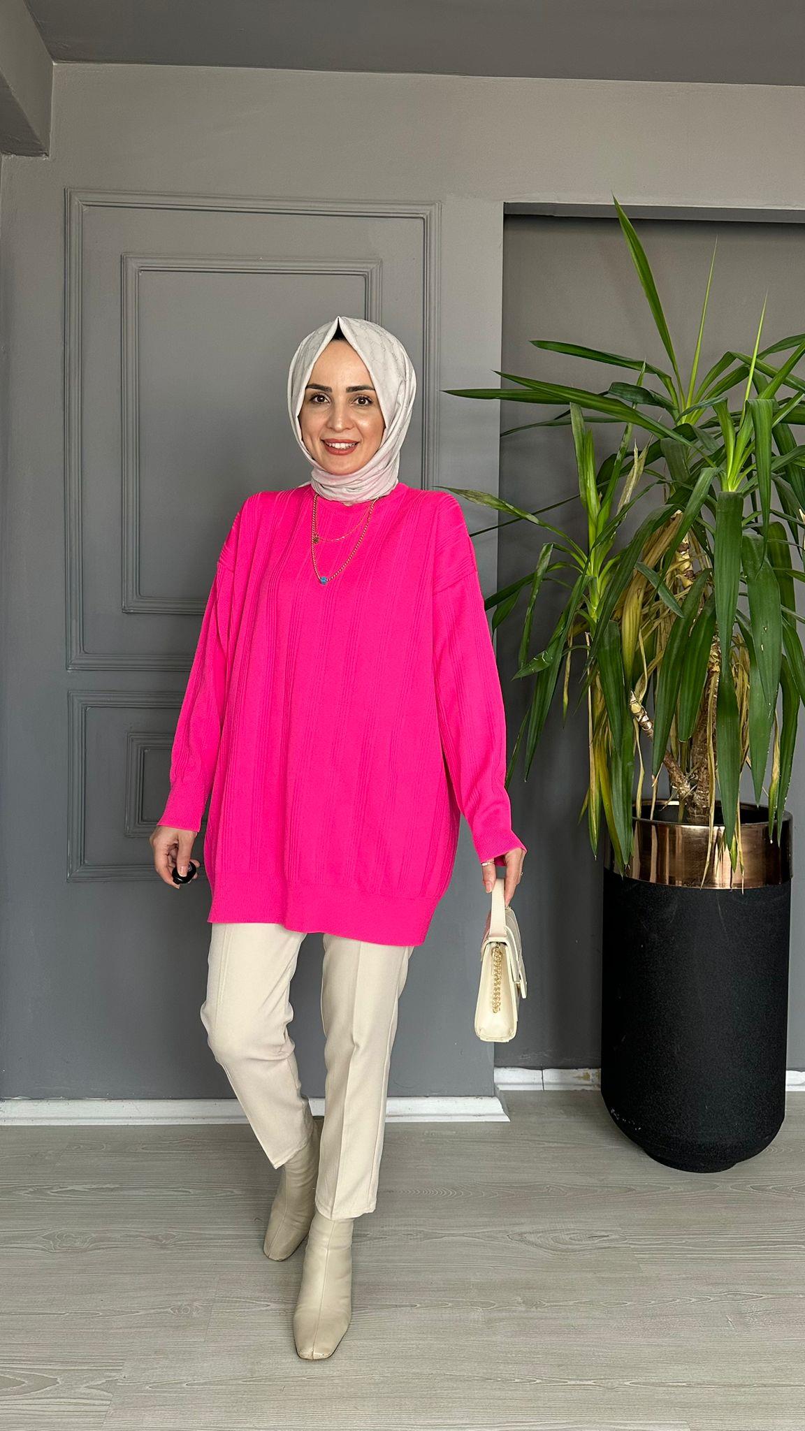 40693 ÇİZGİLİ MERSERİZE PEMBE