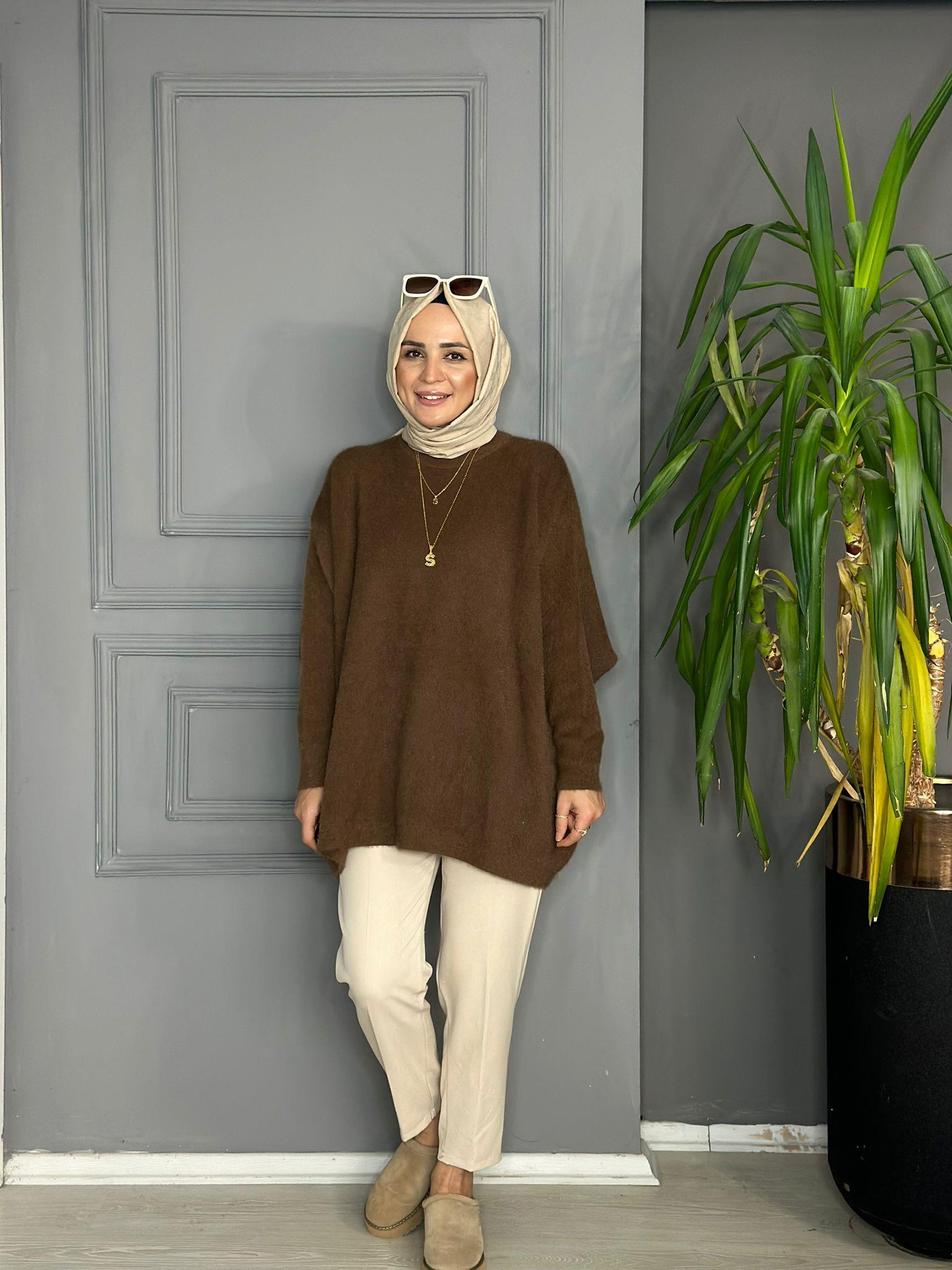 40807 SALAŞ MASSİ MODEL KAZAK KAHVERENGİ 