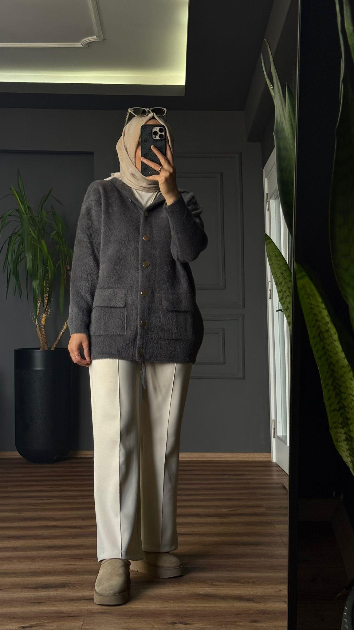40936 TAY TÜYÜ HIRKA GRİ STD