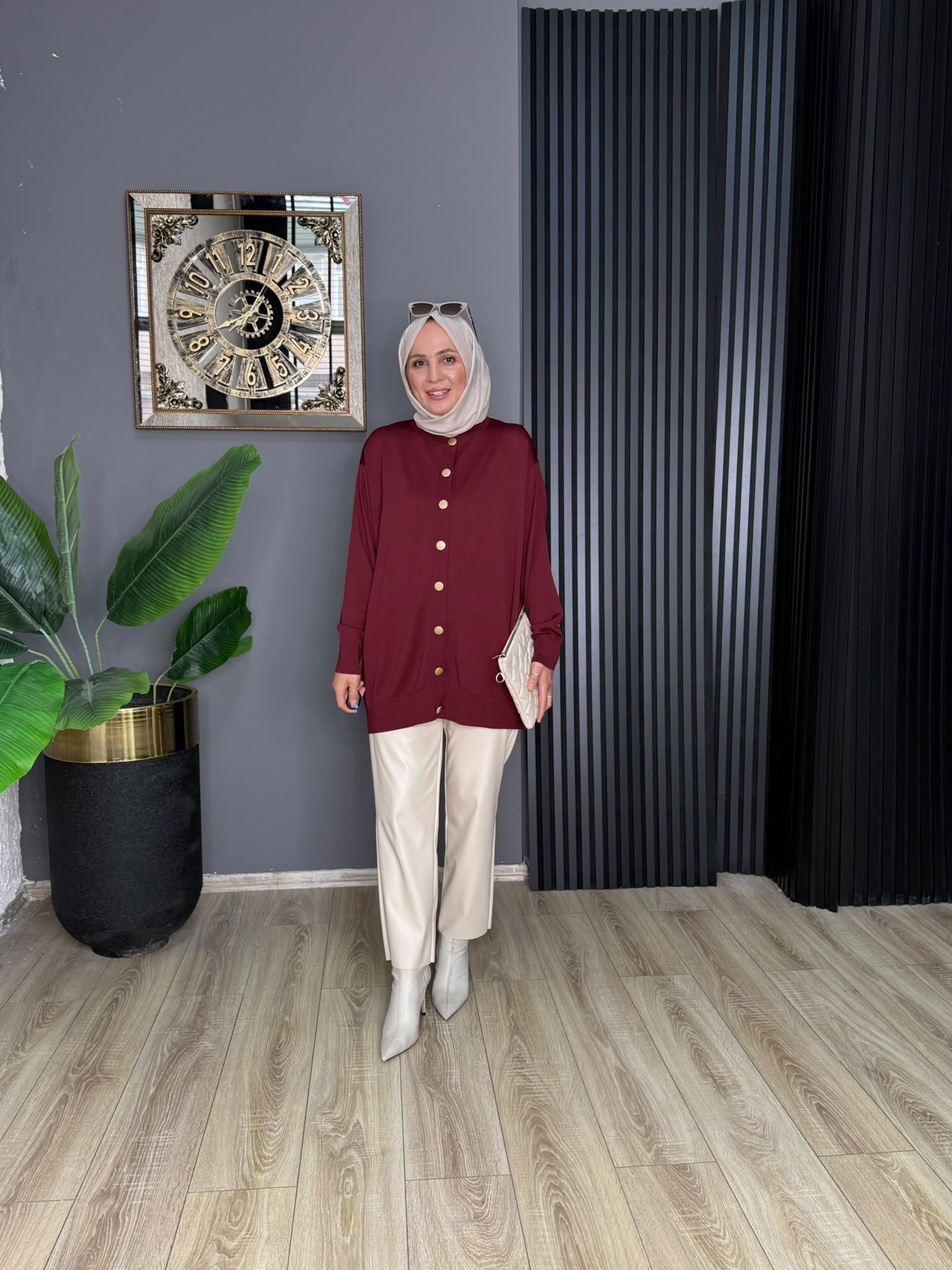 40969 MERSERİZE HIRKA BORDO STD 