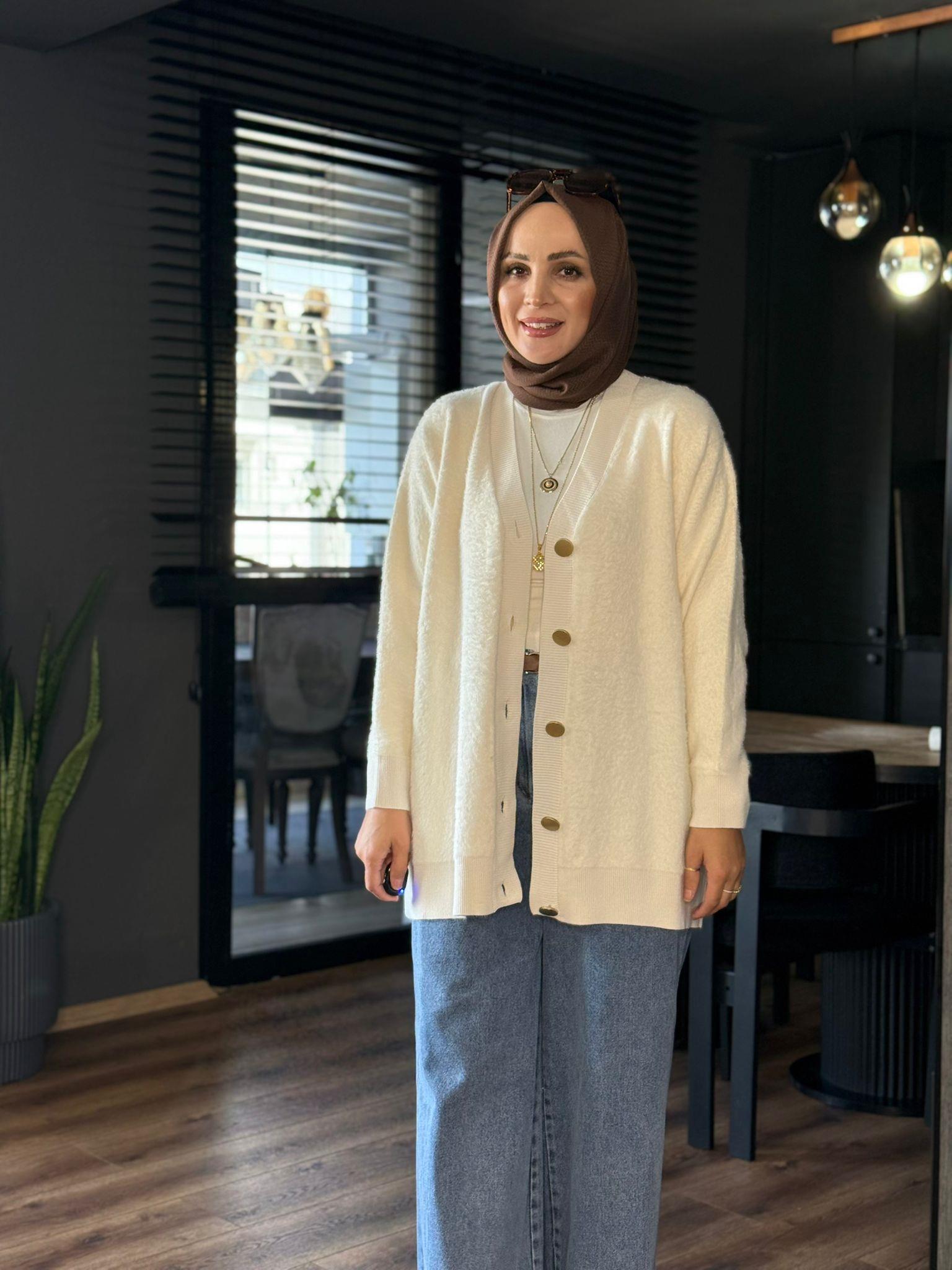 41010 PELUŞ HIRKA EKRU STD 