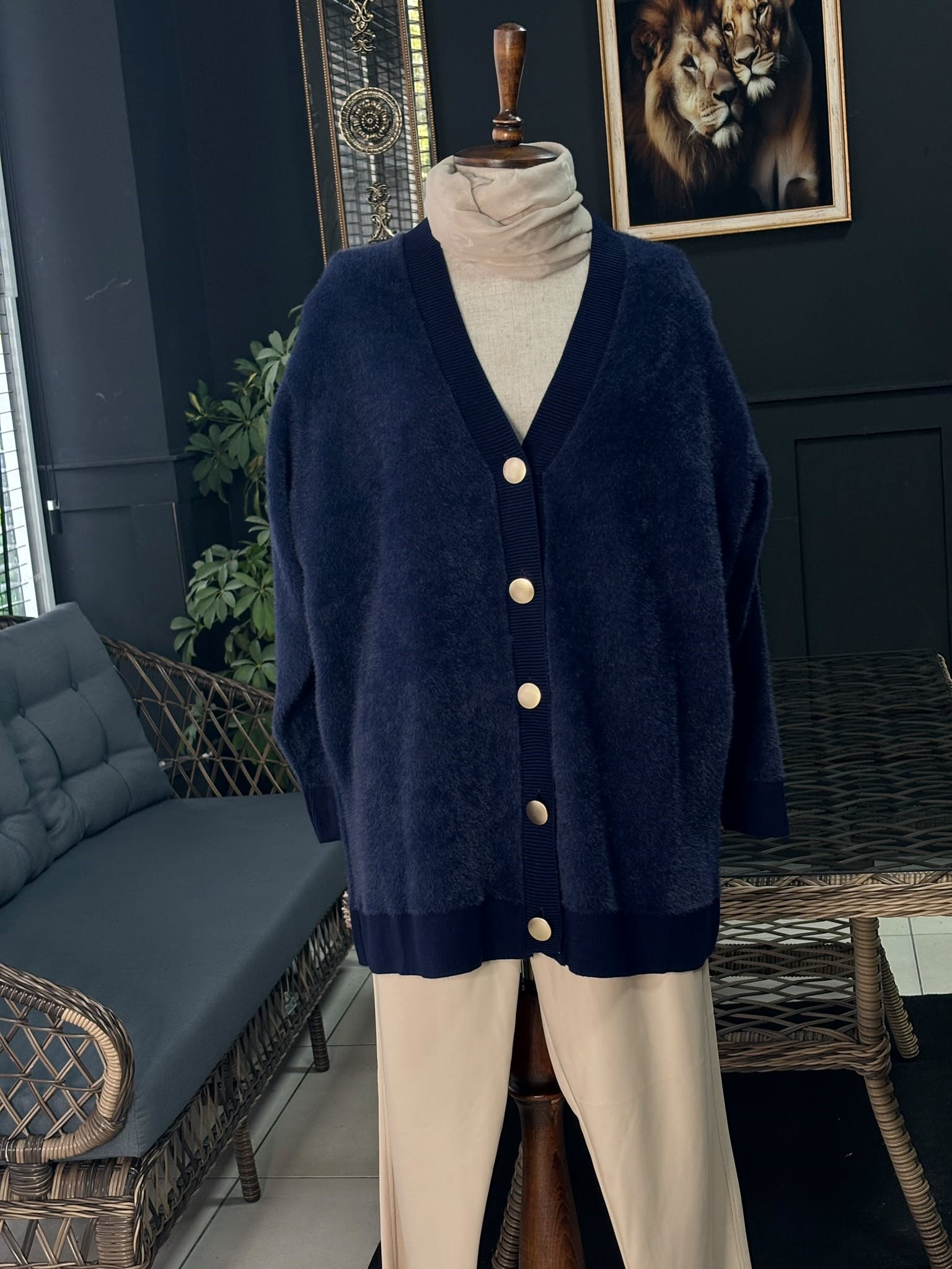 41010 PELUŞ HIRKA LACİVERT