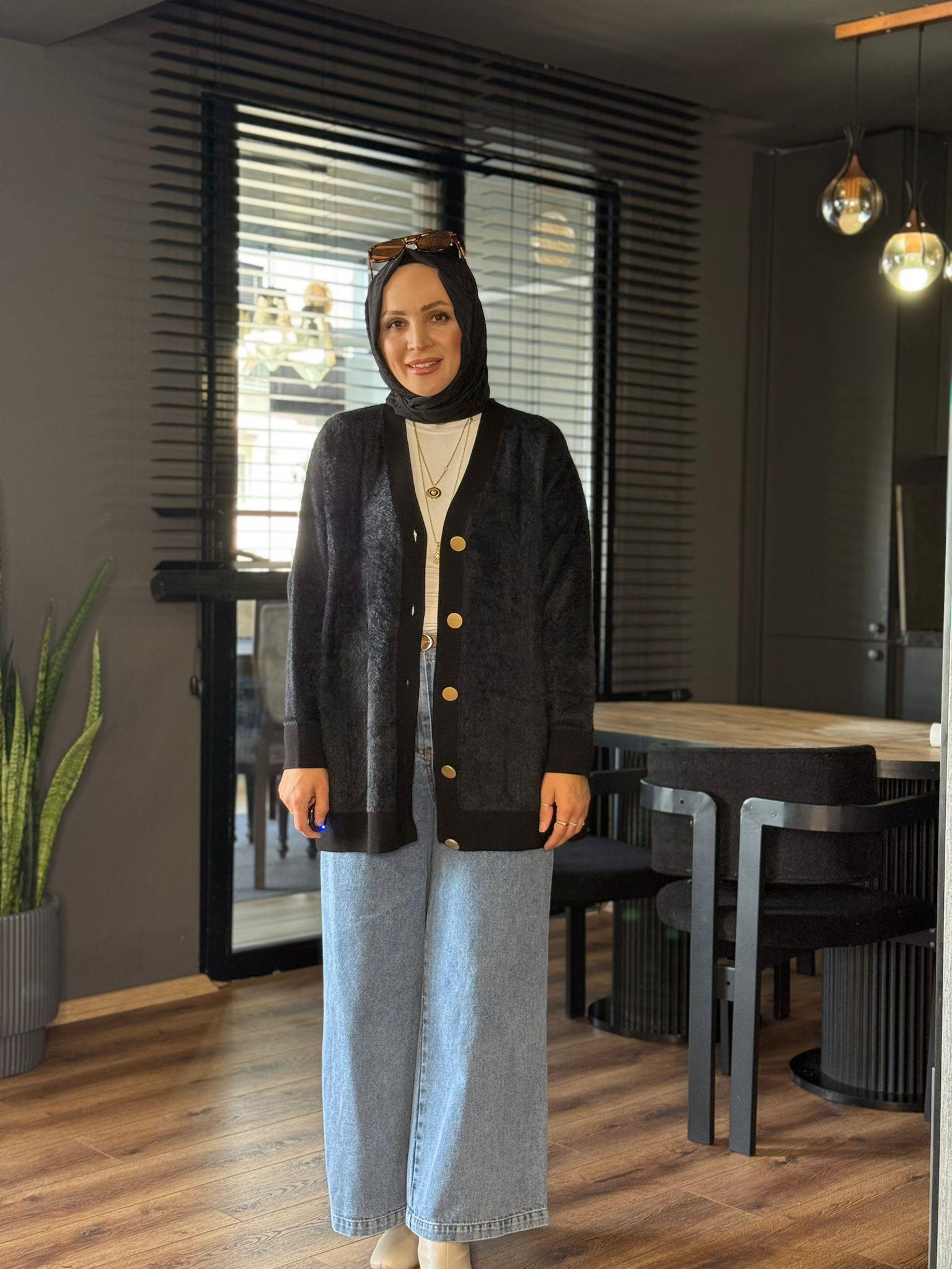 41010 PELUŞ HIRKA SİYAH STD