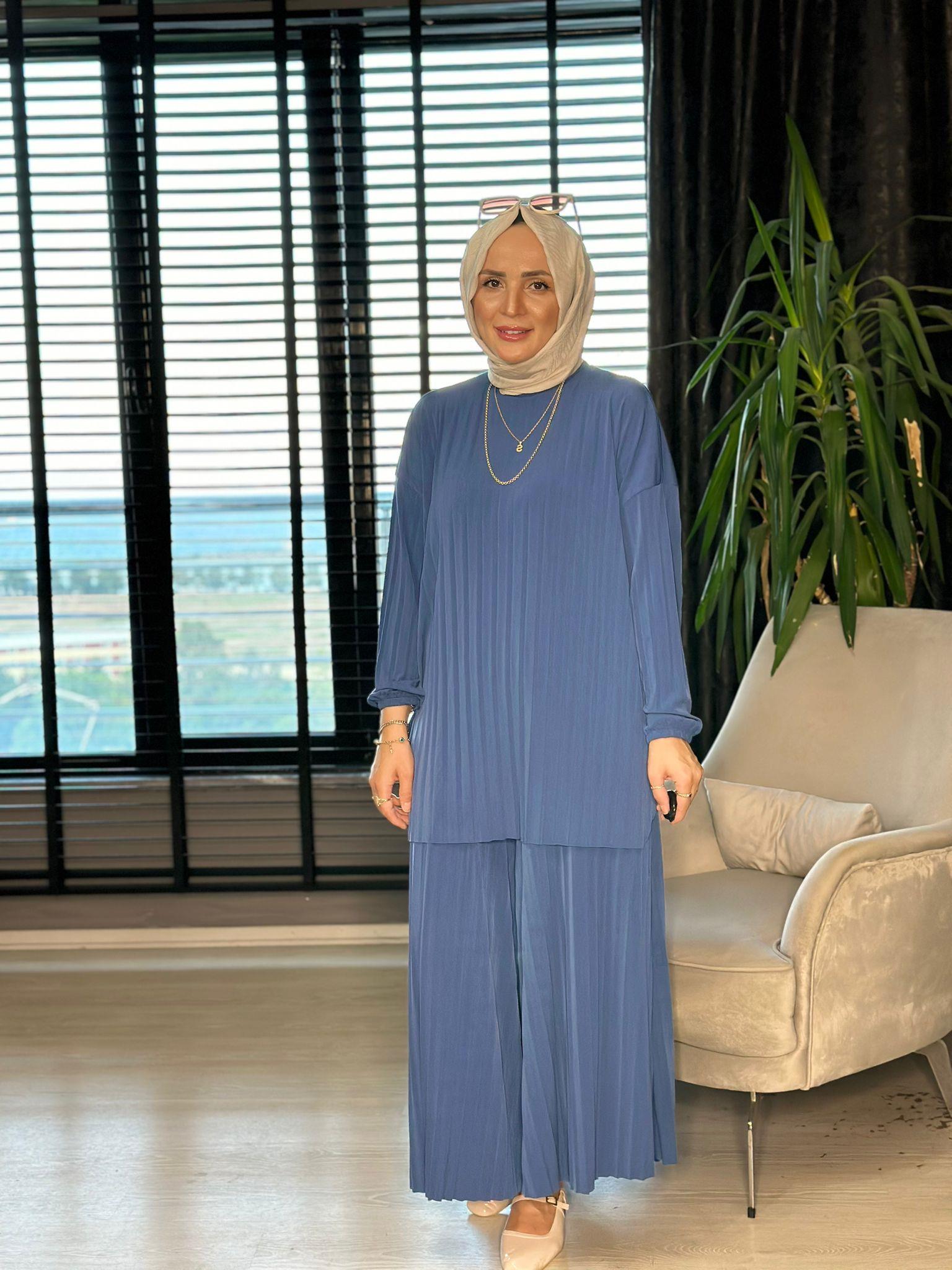 4150 PİLELİ PANTOLON TAKIM İNDİGO MAVİ 