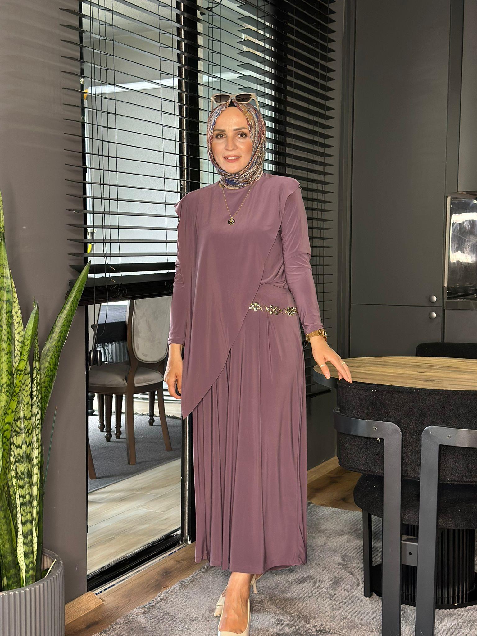 4214 ASİMETRİK SANDY TAKM MOR S-M
