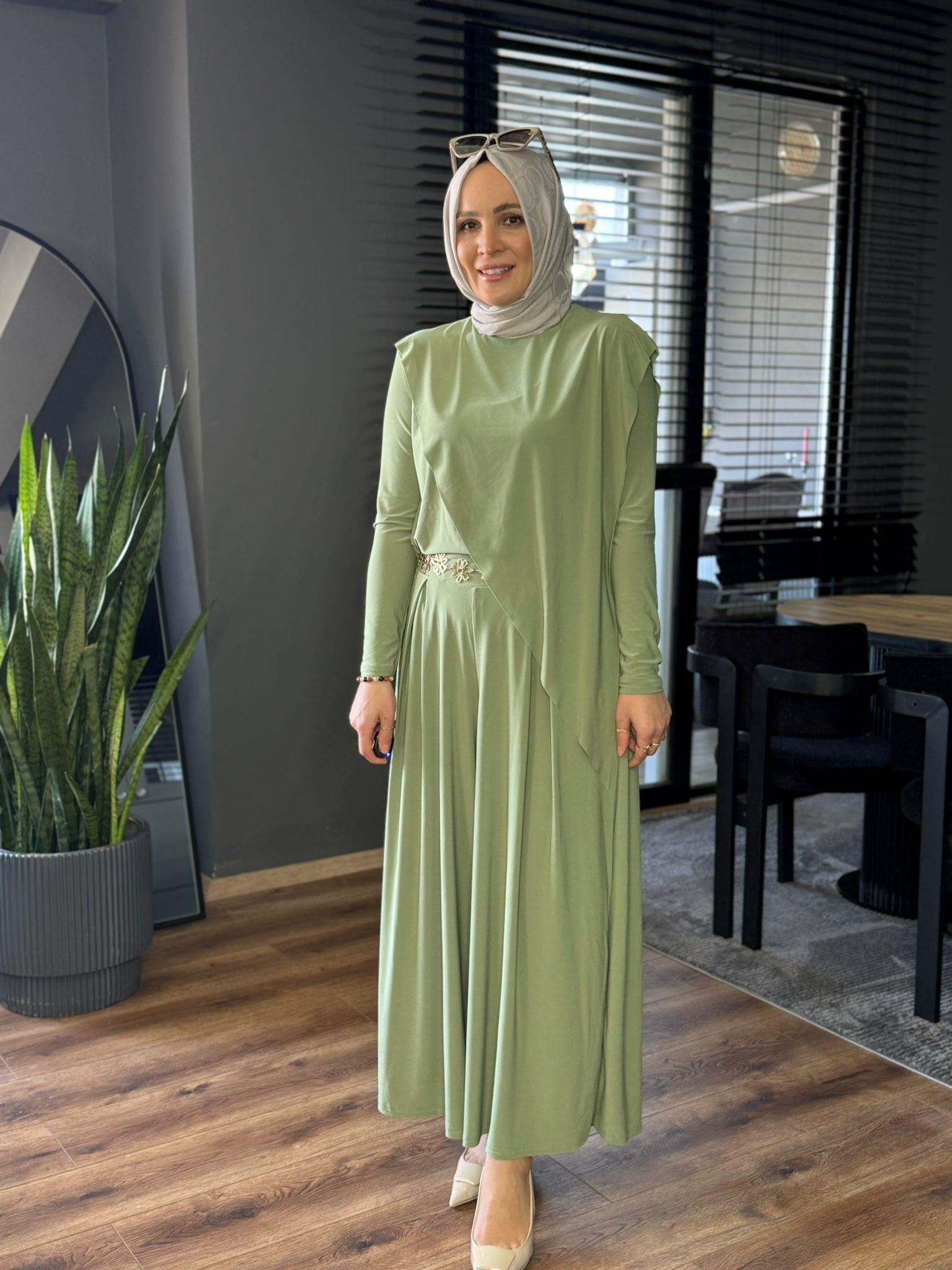 4214 ASİMETRİK TAKIM MİNT YEŞİLİ 