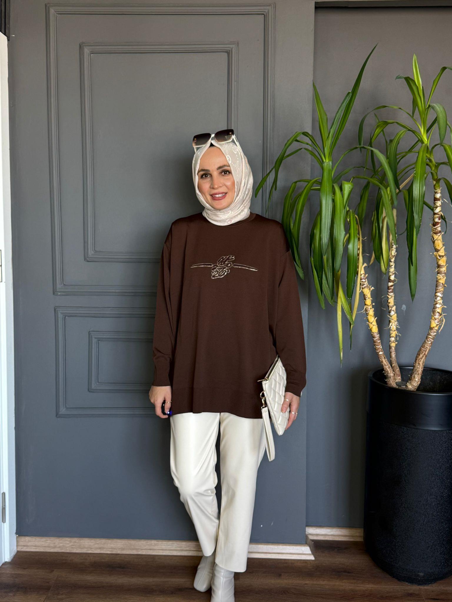 44210 KABARTMA DETAY MERSERİZE  KAHVERENGİ 