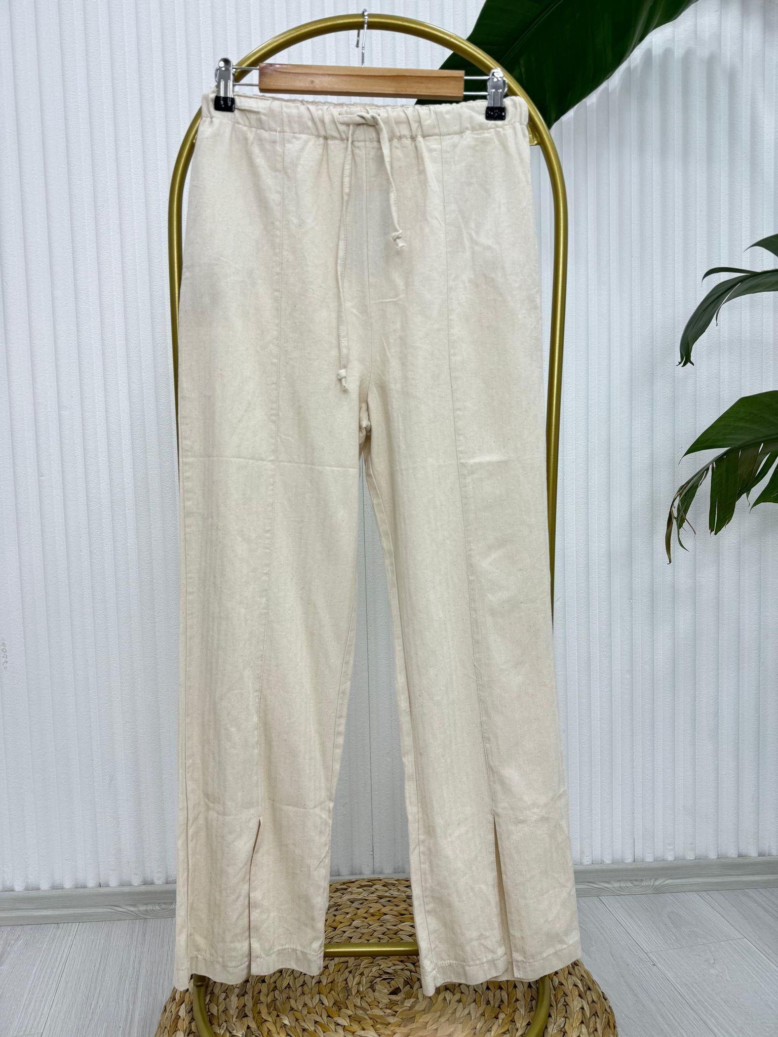 50563 YIRTMAÇLI KETEN PANTOLON 