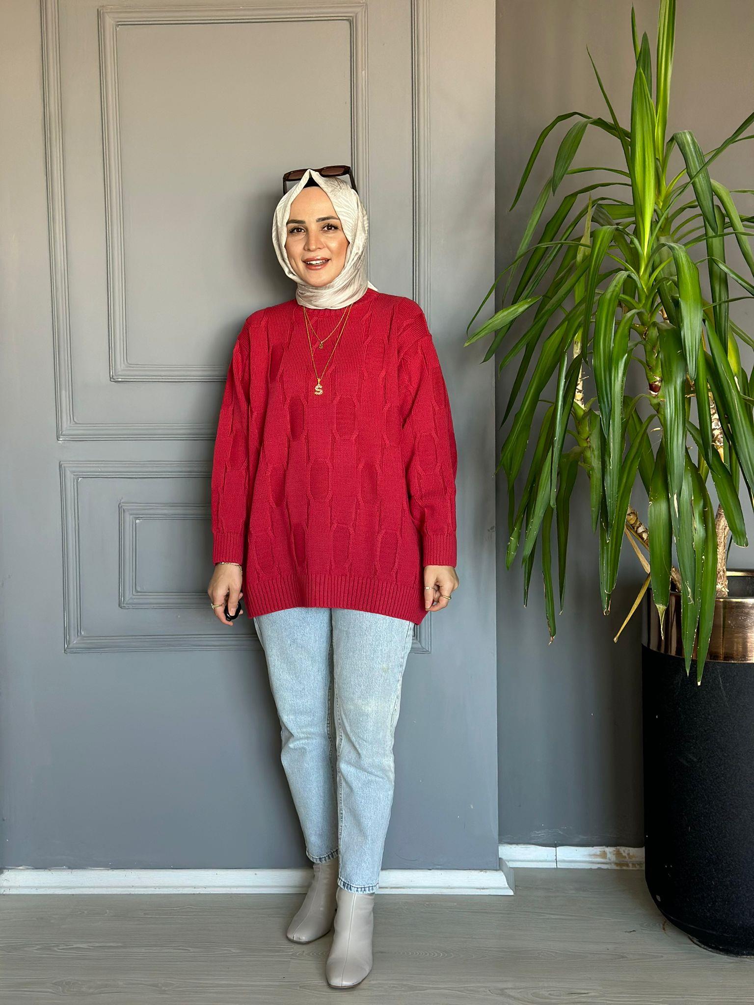 50743 BAKLAVA DESEN KAZAK VİŞNE