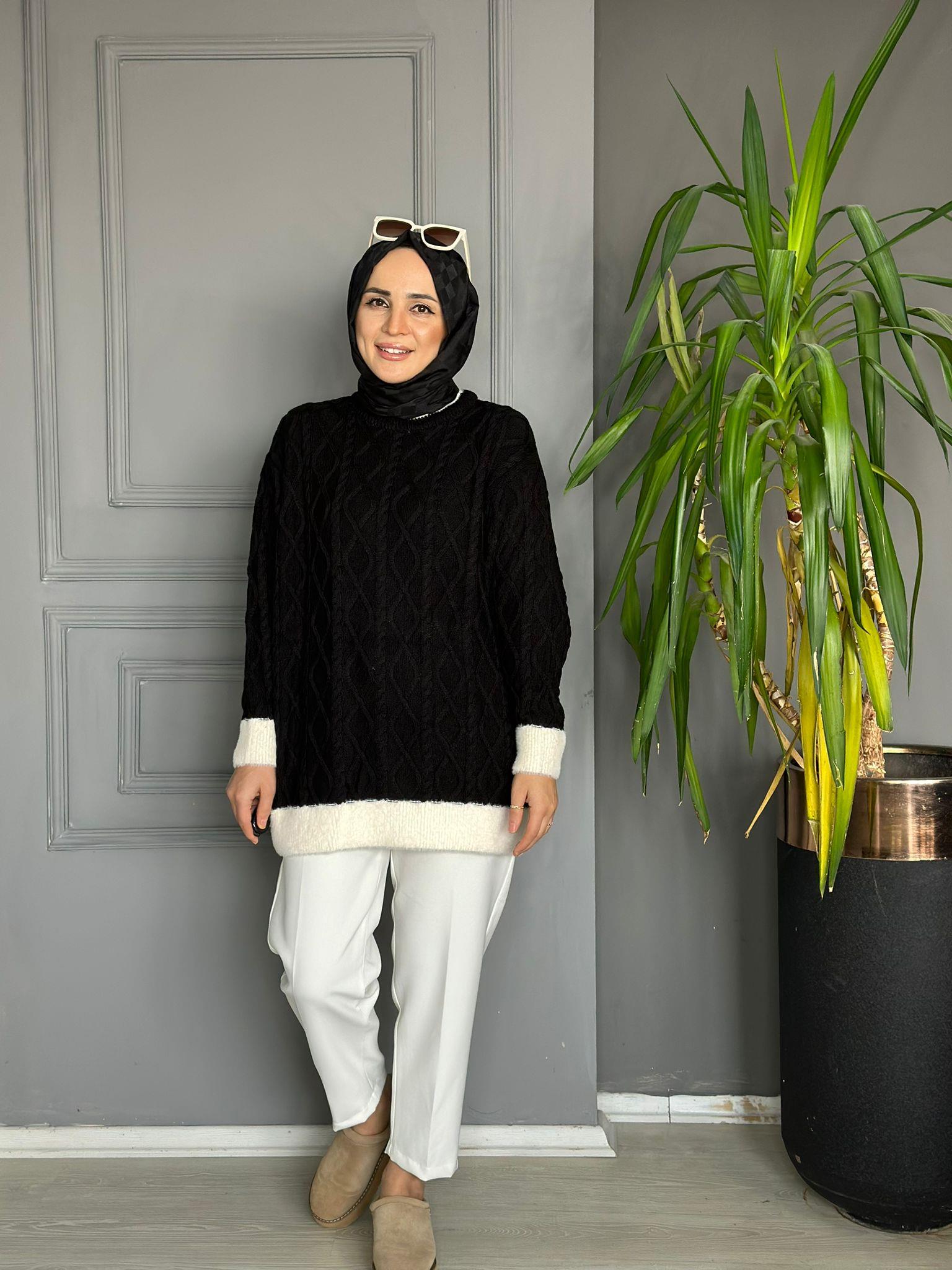 50823 ANGORA YAKA KAZAK SİYAH STD
