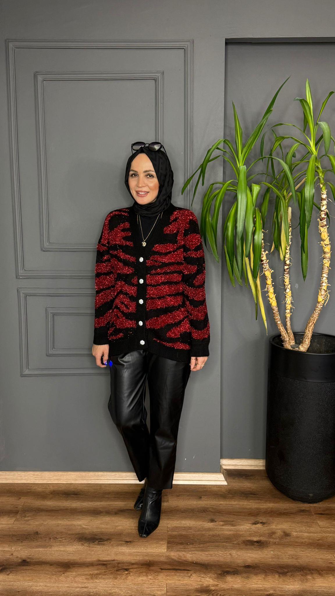 51141 IŞILTILI ANGORA HIRKA KIRMIZI 