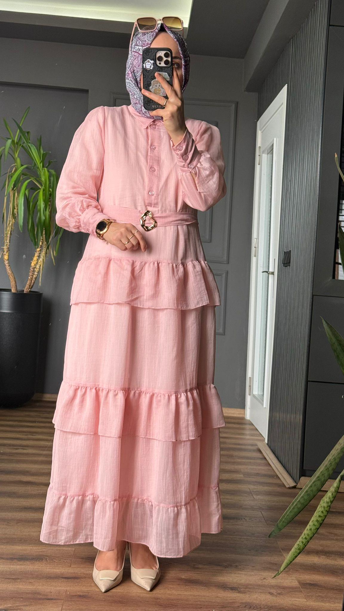 5312 FIRFIR ELBİSE PEMBE 