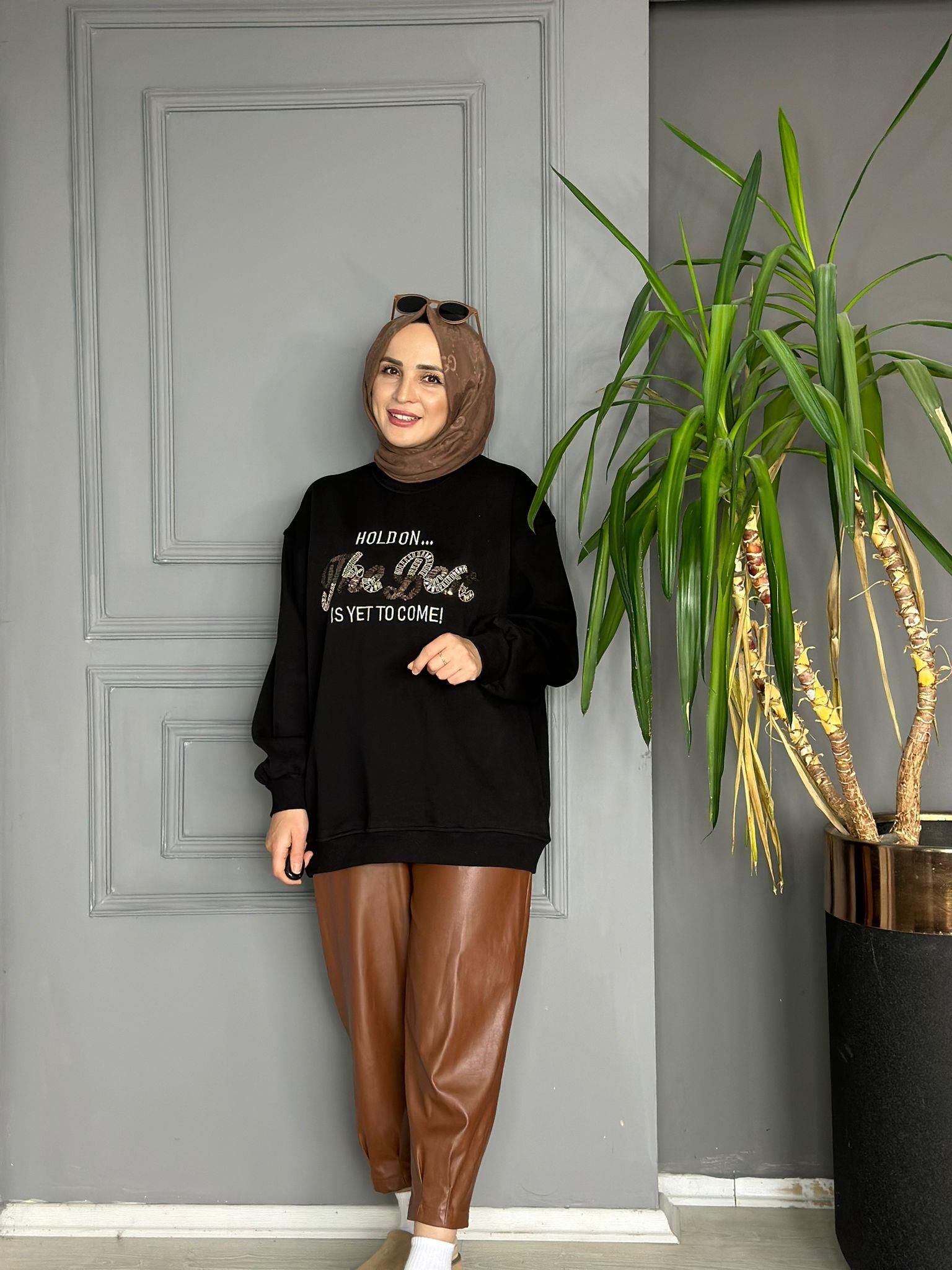 5435 THE BEST SWEAT SİYAH  