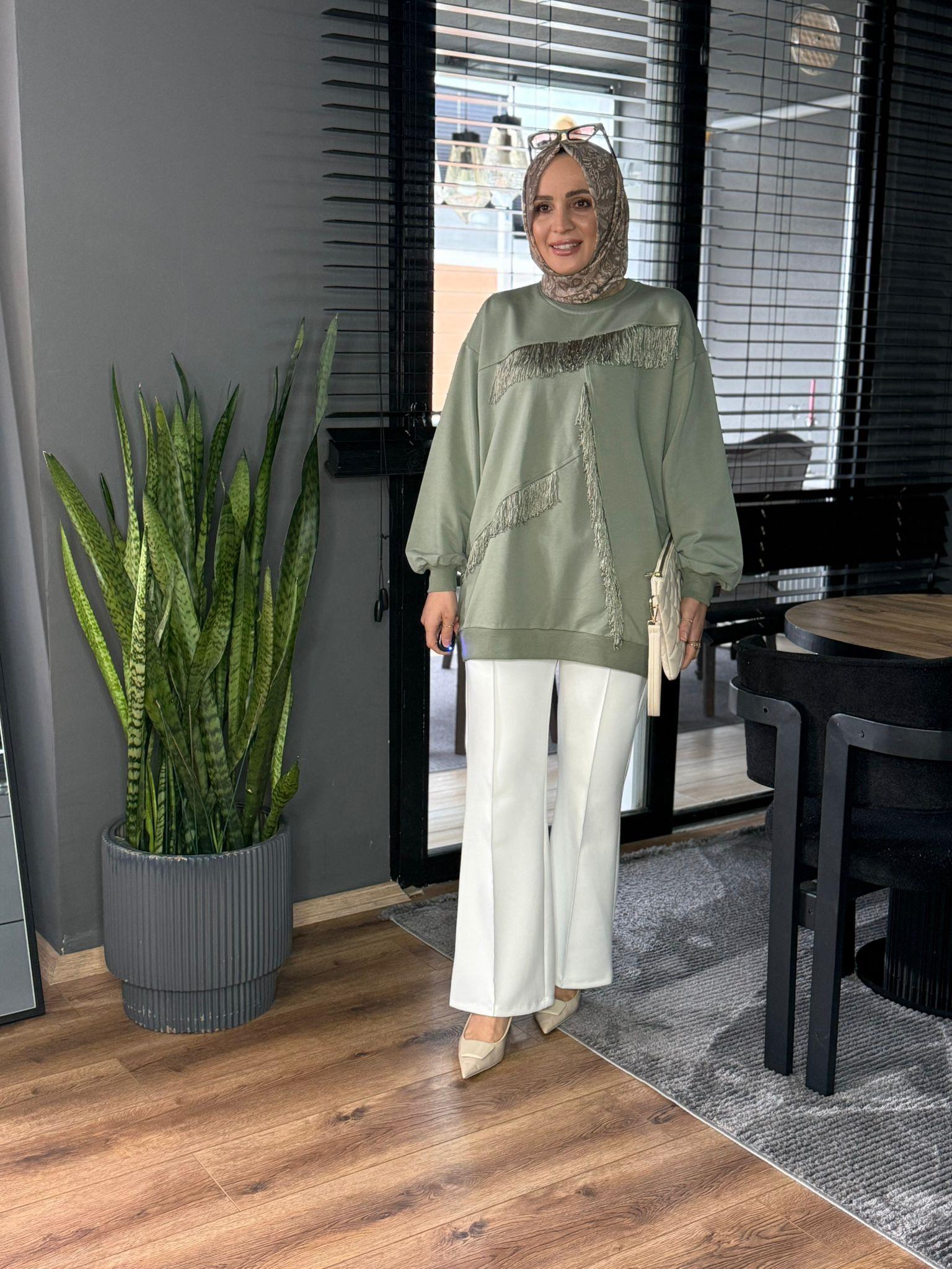 5502 PÜSKÜLLÜ TUNİK YEŞİL 