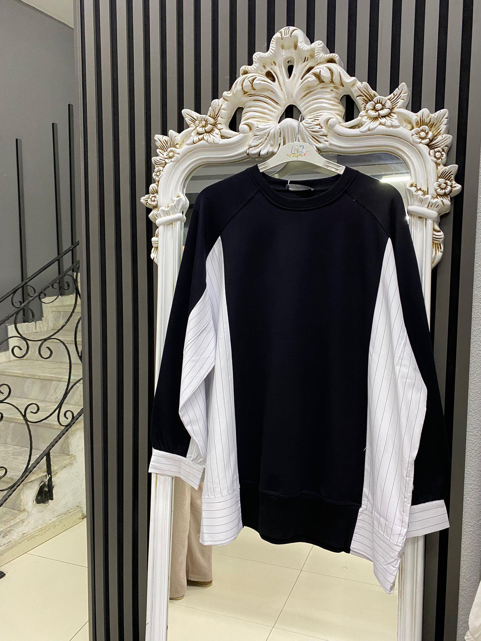 5553 TEK İPLİK İKİ RENK SWEAT