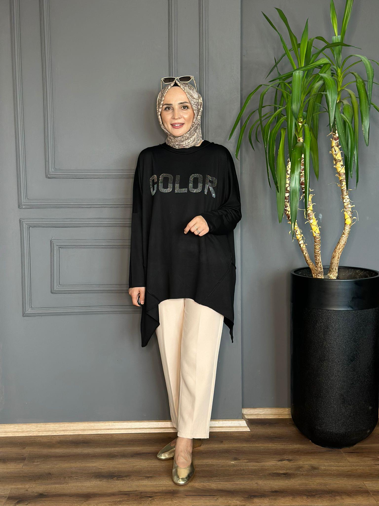 5686 COLOR SWEAT SİYAH 