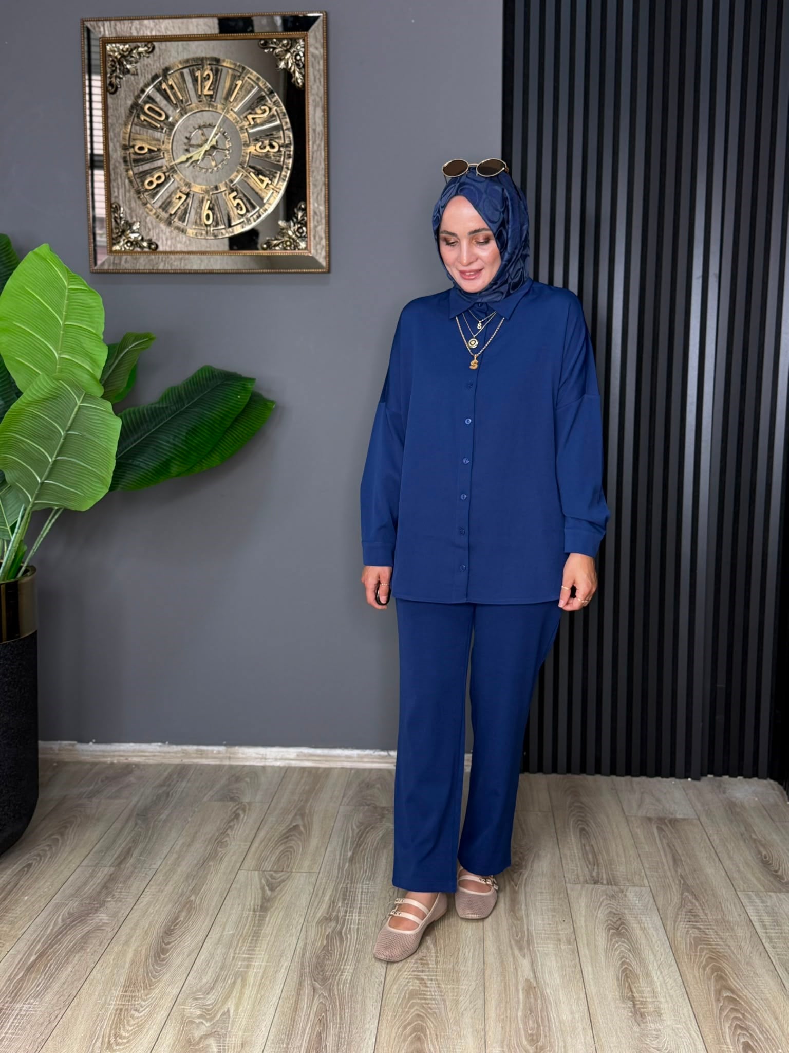 5793 RÜYA İKİLİ TAKIM SAKS MAVİ