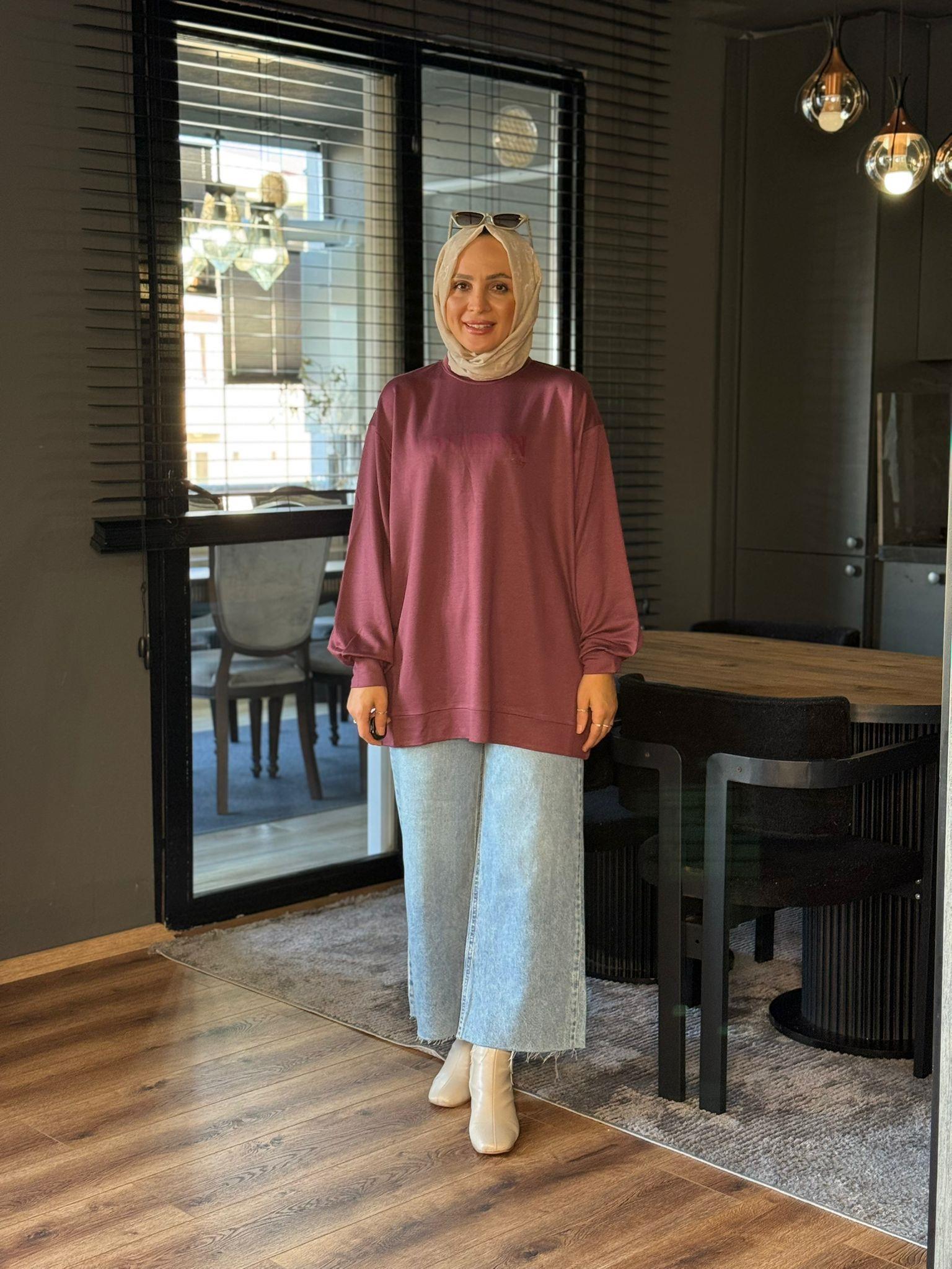 5849 QUENN BASKI TUNİK MÜRDÜM 