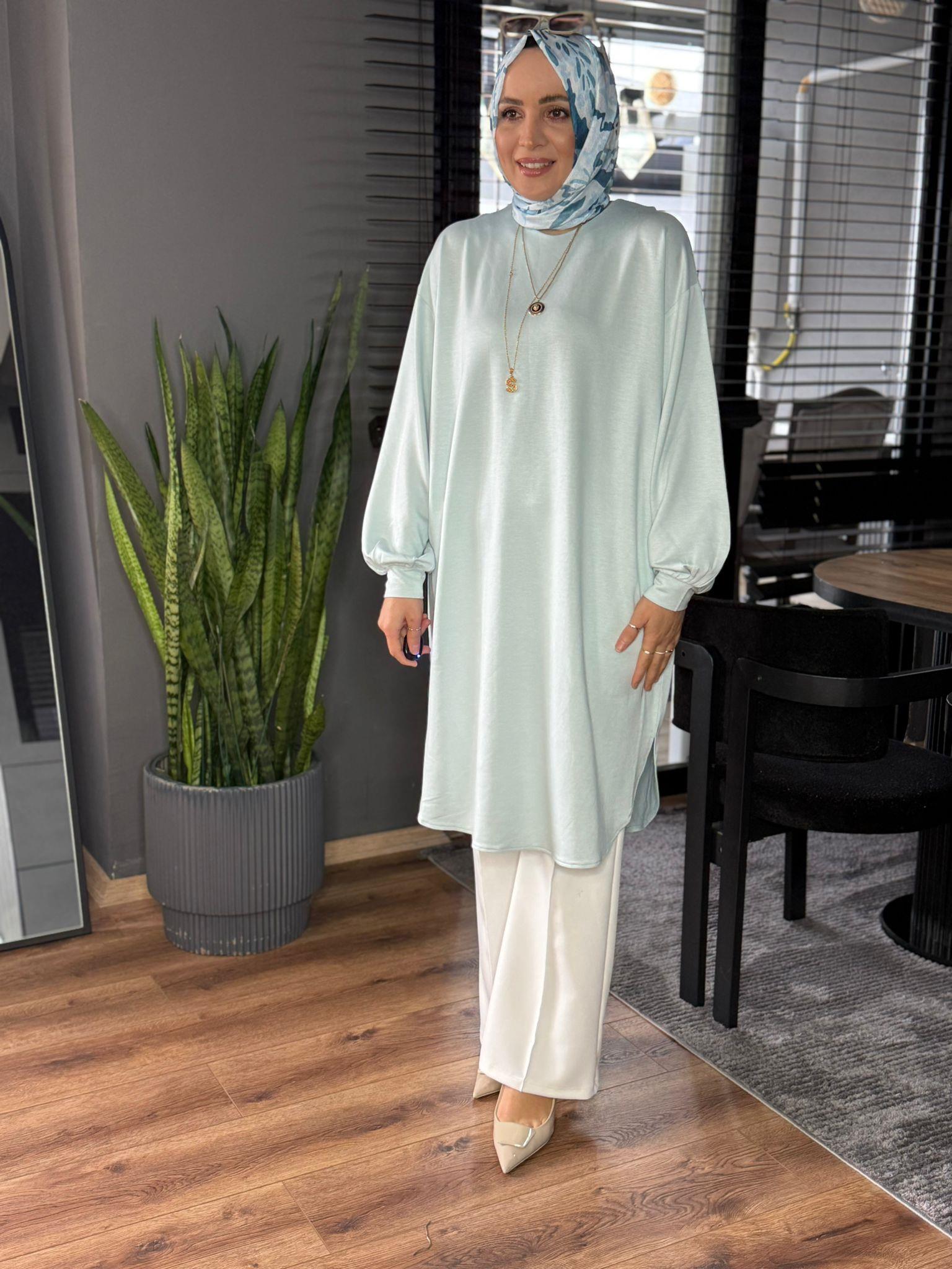 5961 YUMUŞAK DOKU TUNİK MAVİ 