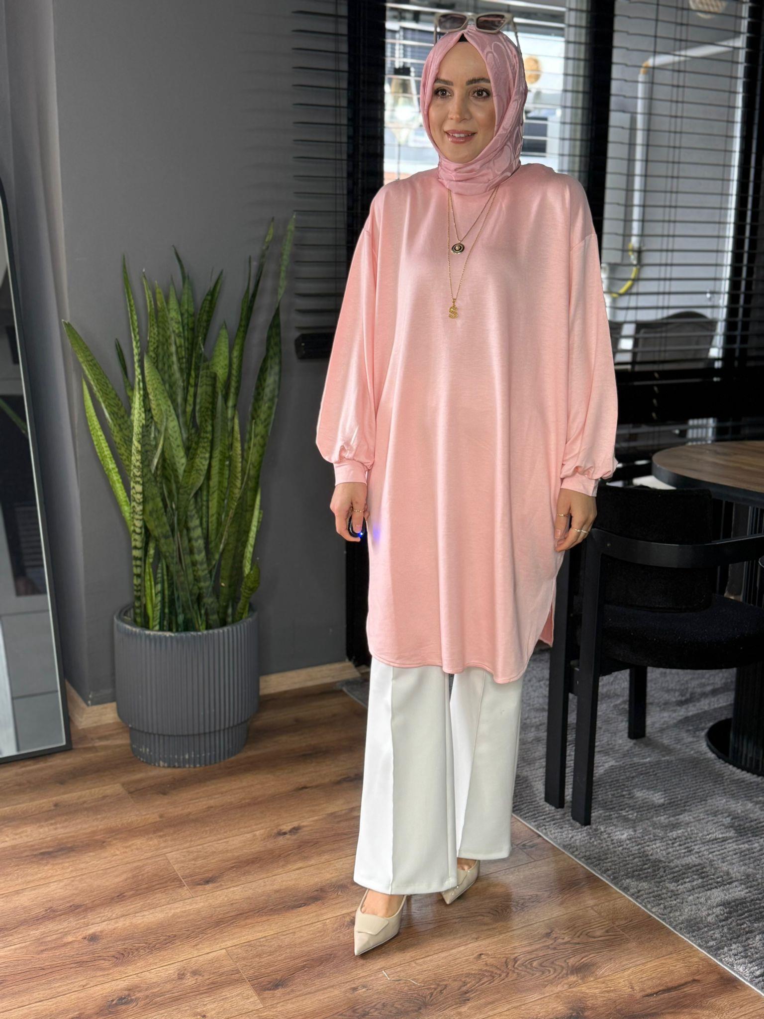 5961 YUMUŞAK DOKU TUNİK PEMBE 