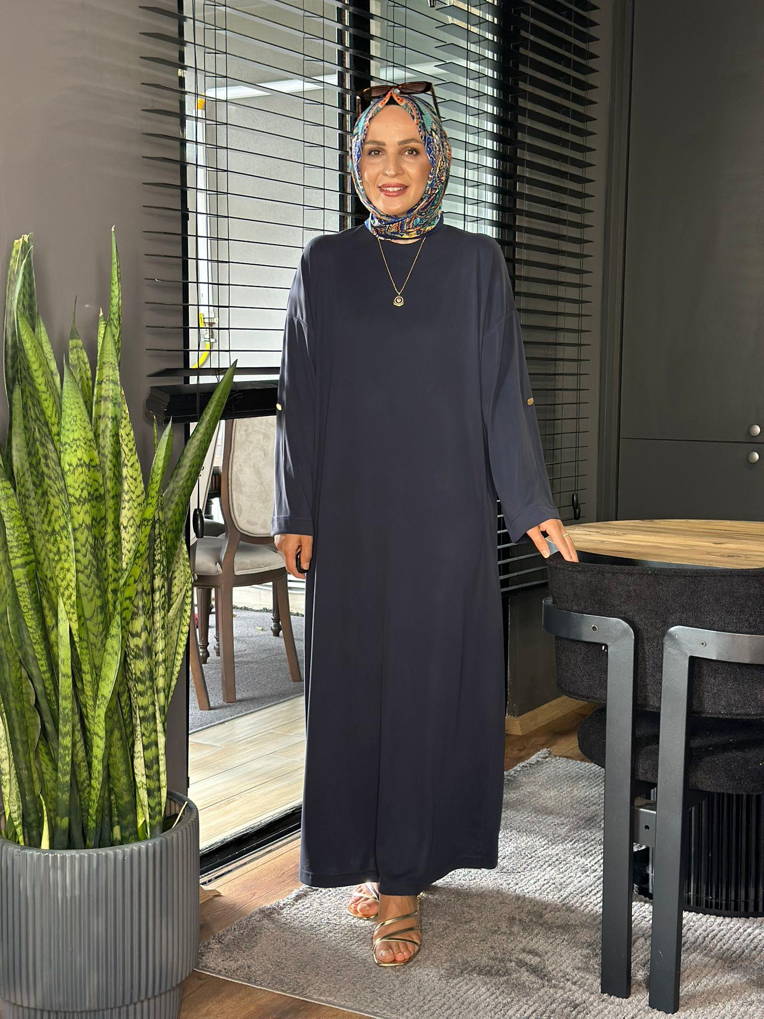 5991 İNCE OYSHO ELBİSE LACİVERT 