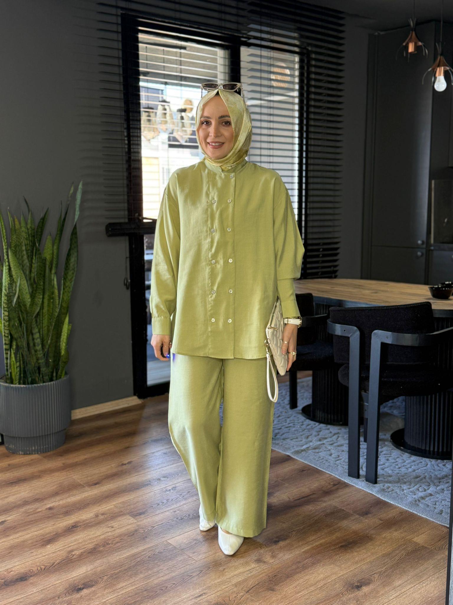 6294 DİK YAKA TAKIM MİNT YEŞİLİ 