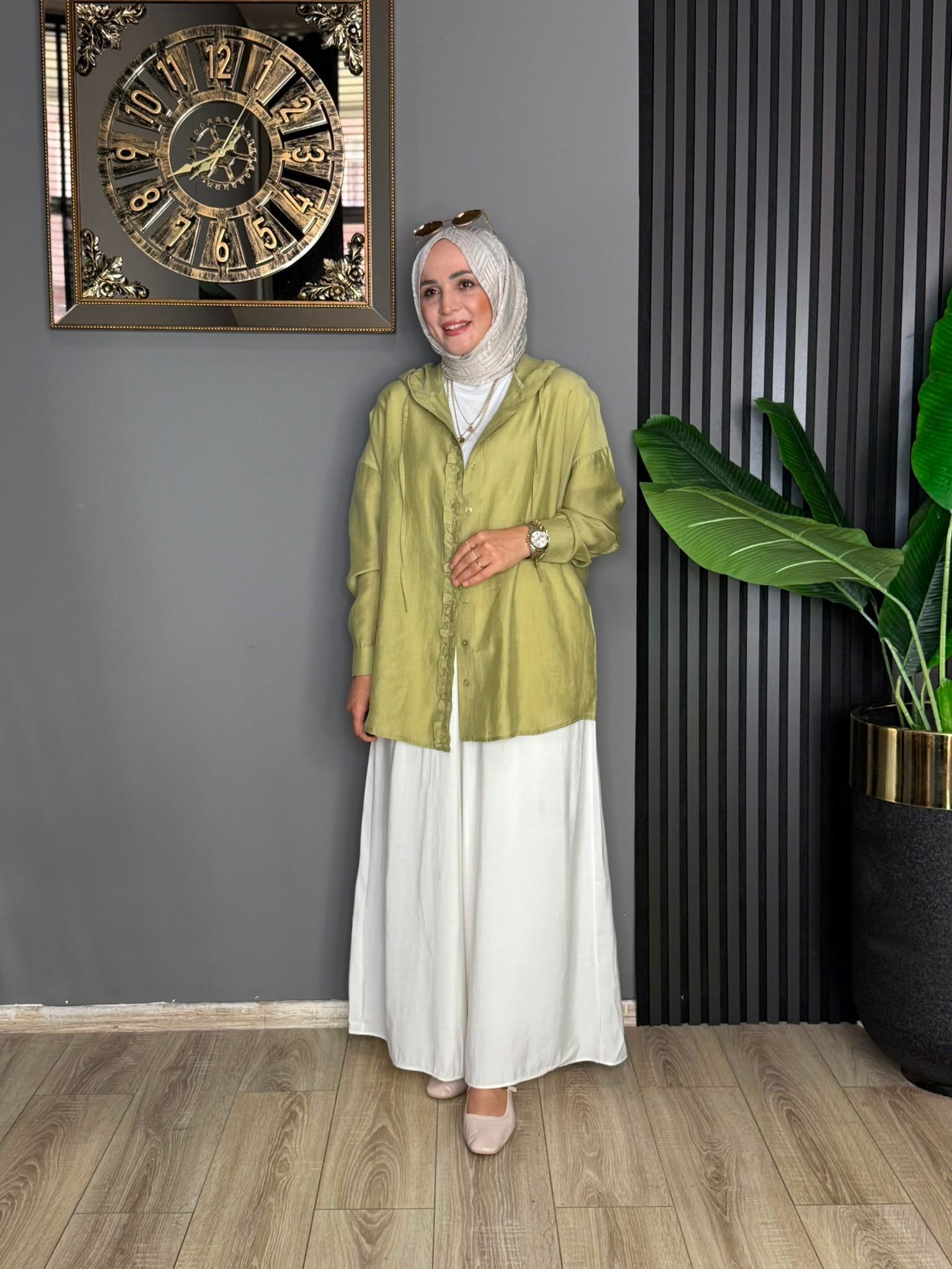 6536 GİY ÇIK KAP TUNİK MİNT YEŞİLİ