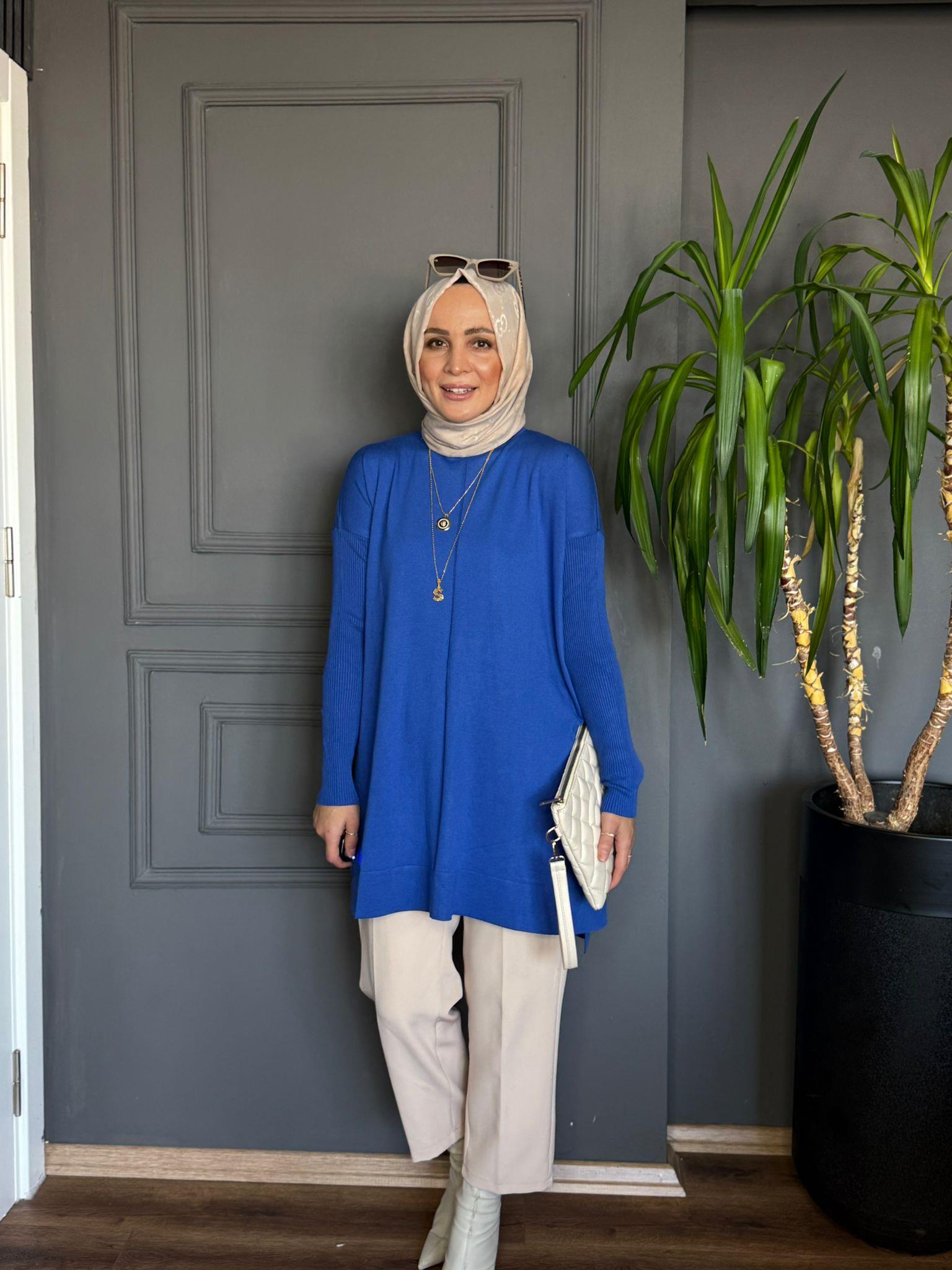 7018 ARA BOY TUNİK SAKS MAVİ 