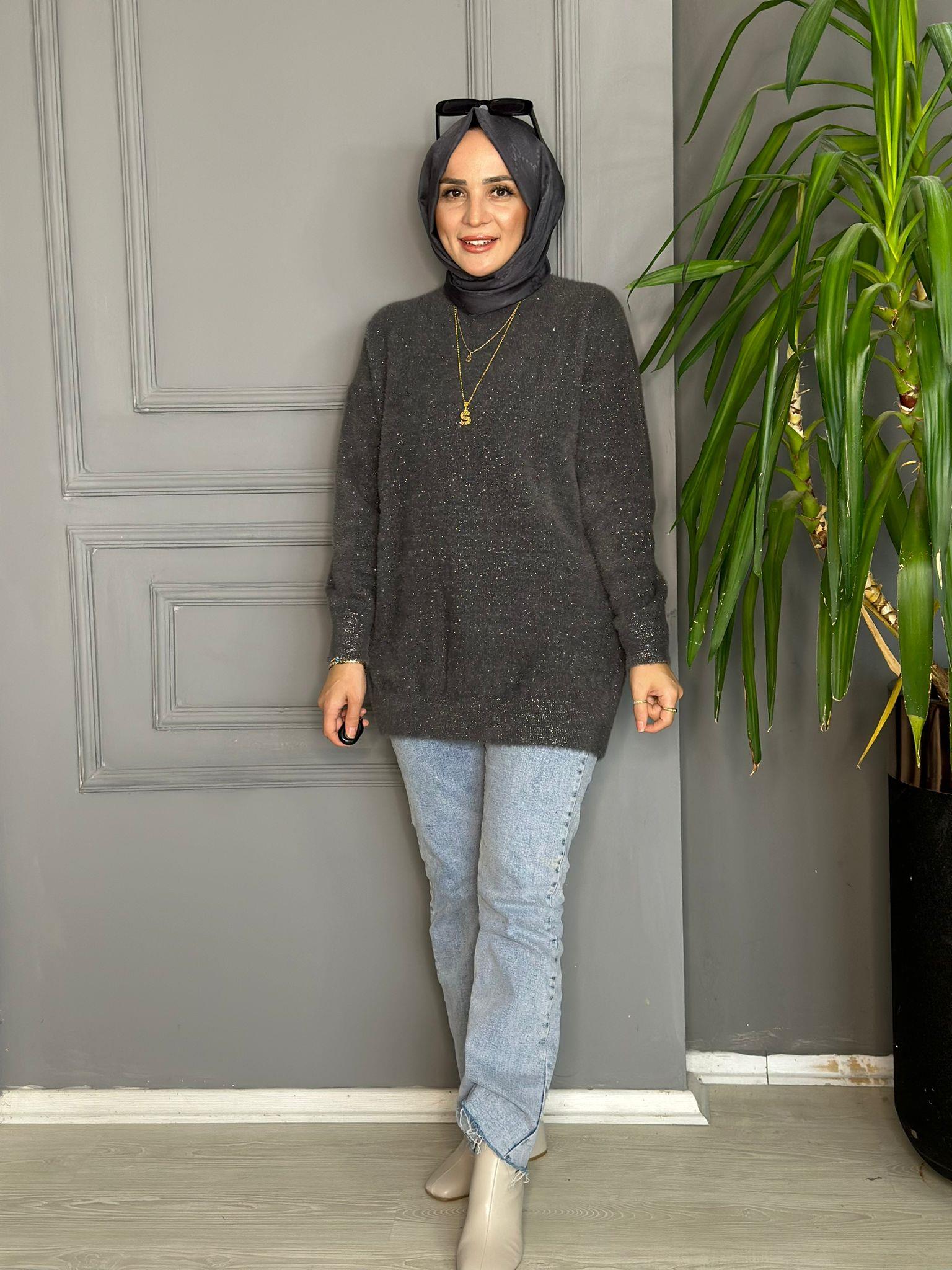 80070 MASSİ KAZAK ANTRASİT GRİ