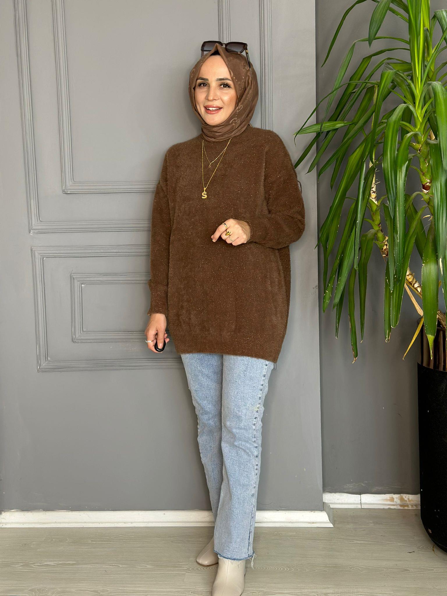 80070 MASSİ KAZAK KAHVERENGİ 