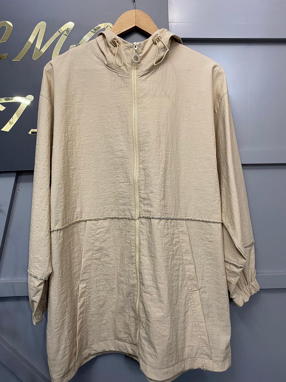 8564 YAĞMURLUK TAŞ DETAYLI CAMEL