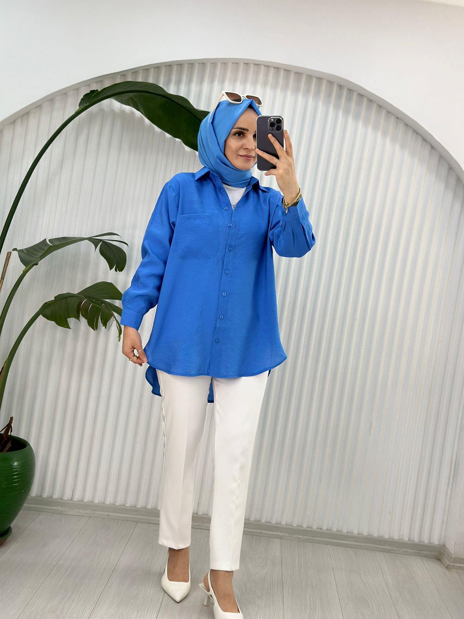 9071 CEPLİ GÖMLEK MAVİ 