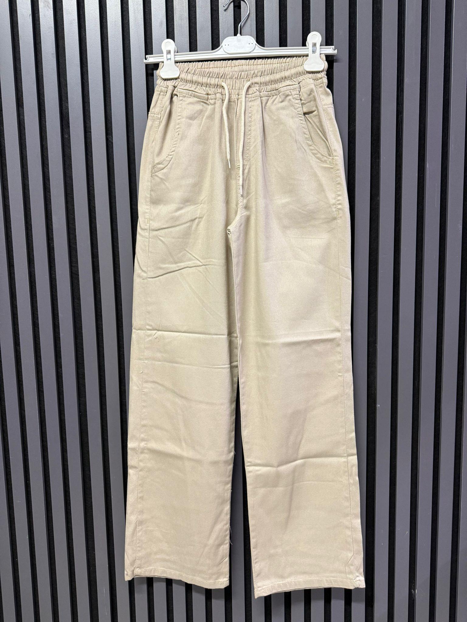 BELİ LASTİKLİ BEJ PANTOLON 