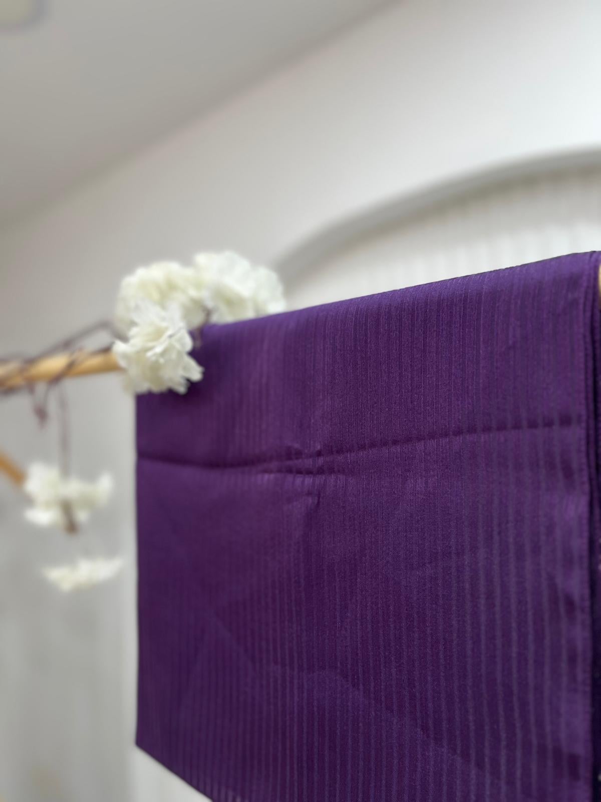 ÇİZGİ DESEN ŞAL MOR